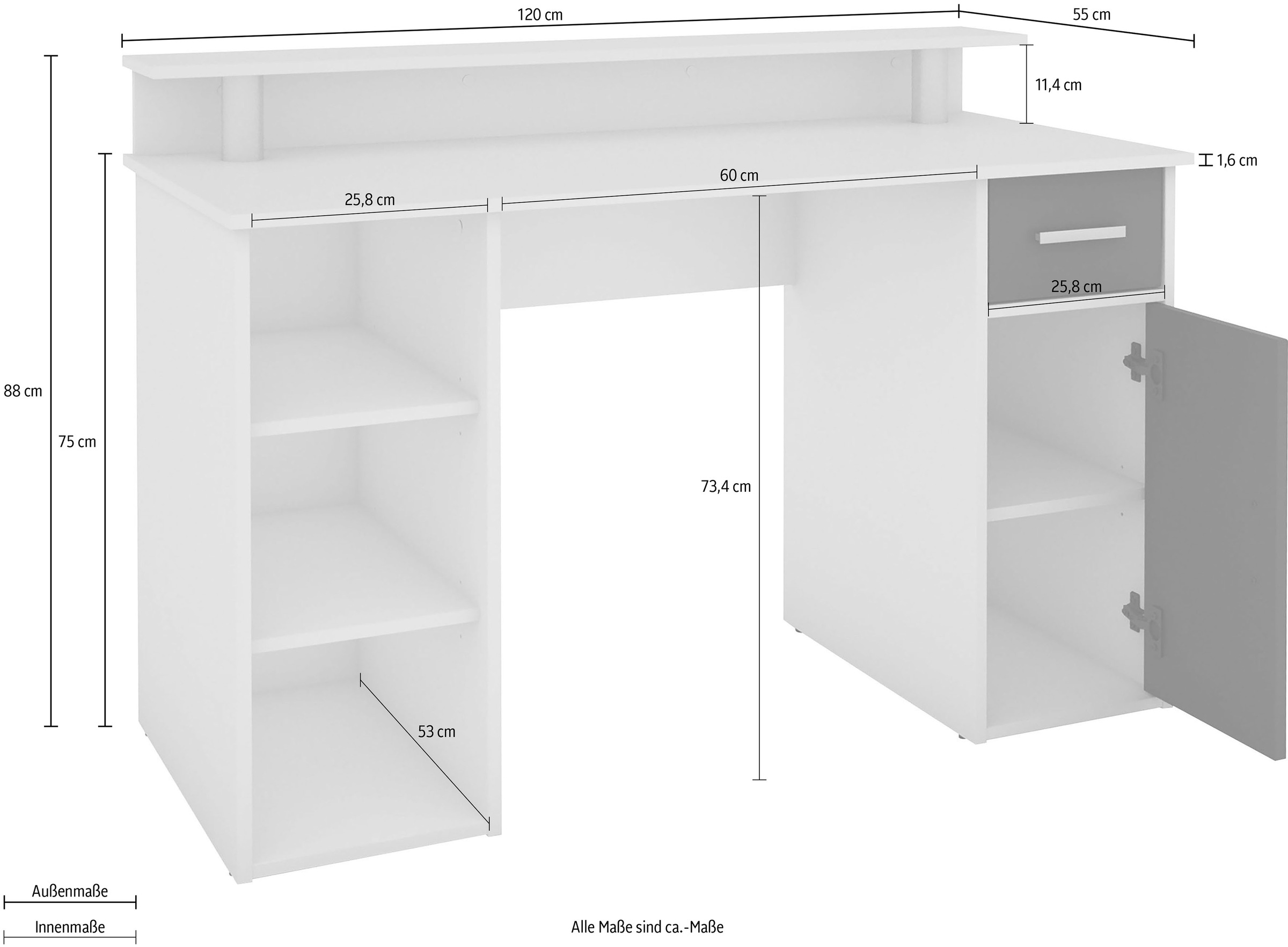 Homexperts Schreibtisch »Don«, mit viel Ablagefläche