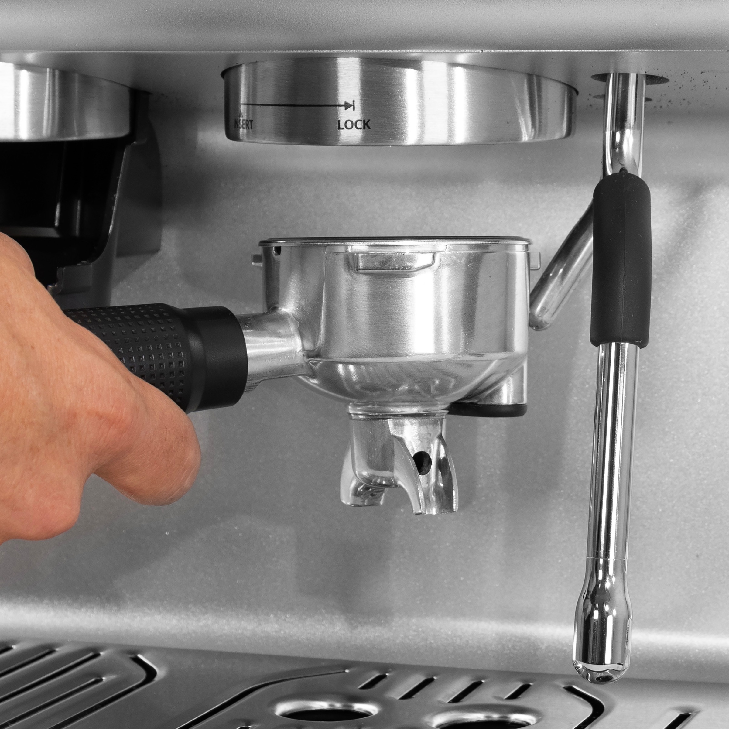 Krups Siebträgermaschine »XP801T Precision«, mit Mahlwerk, intuitive Bedienfläche, Pre-Infusion-Einstellungen