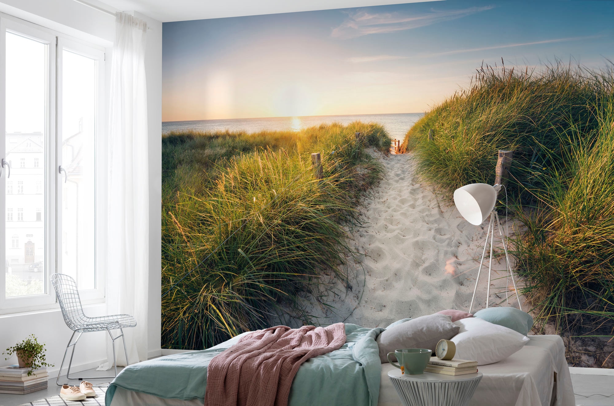 Komar Fototapete »Vlies - Way to the Beach - Größe 368 x 248 cm«, bedruckt, Wohnzimmer, Schlafzimmer