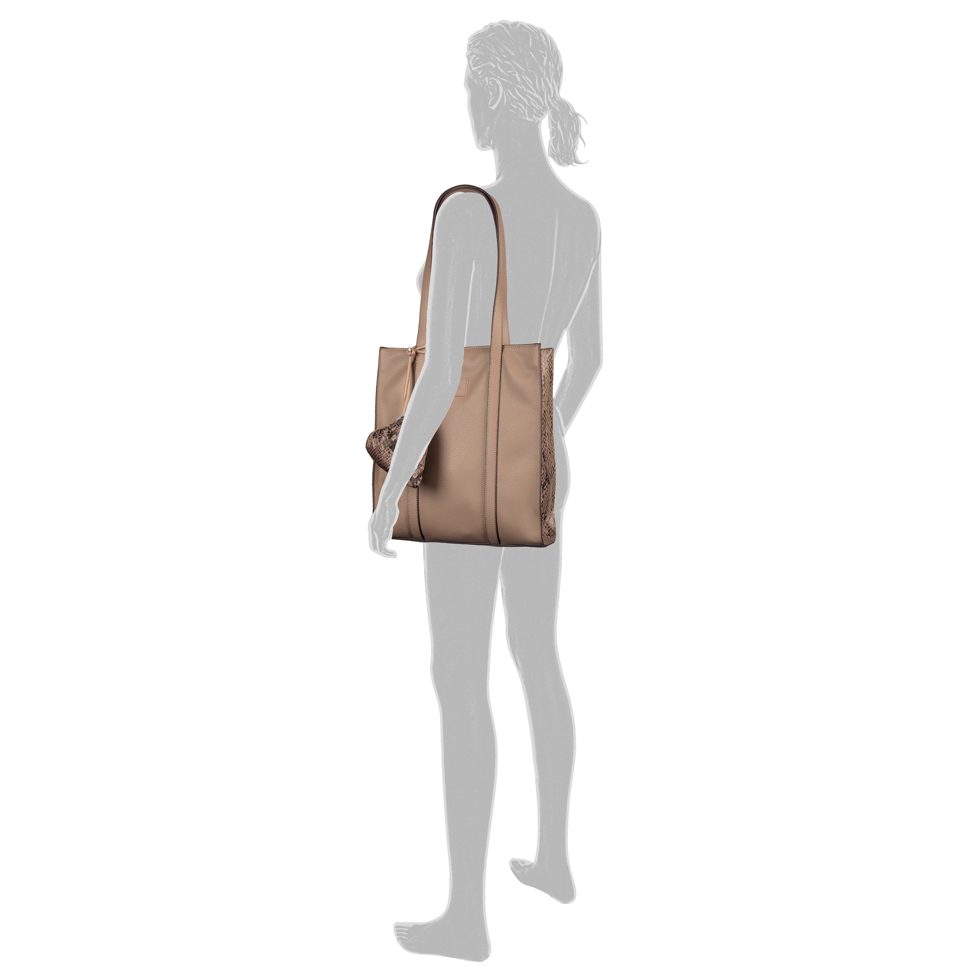Gabor Shopper »Elfie Luxe« Damen Handtasche mit Leopardenoptik mit Pouch-Anhänger