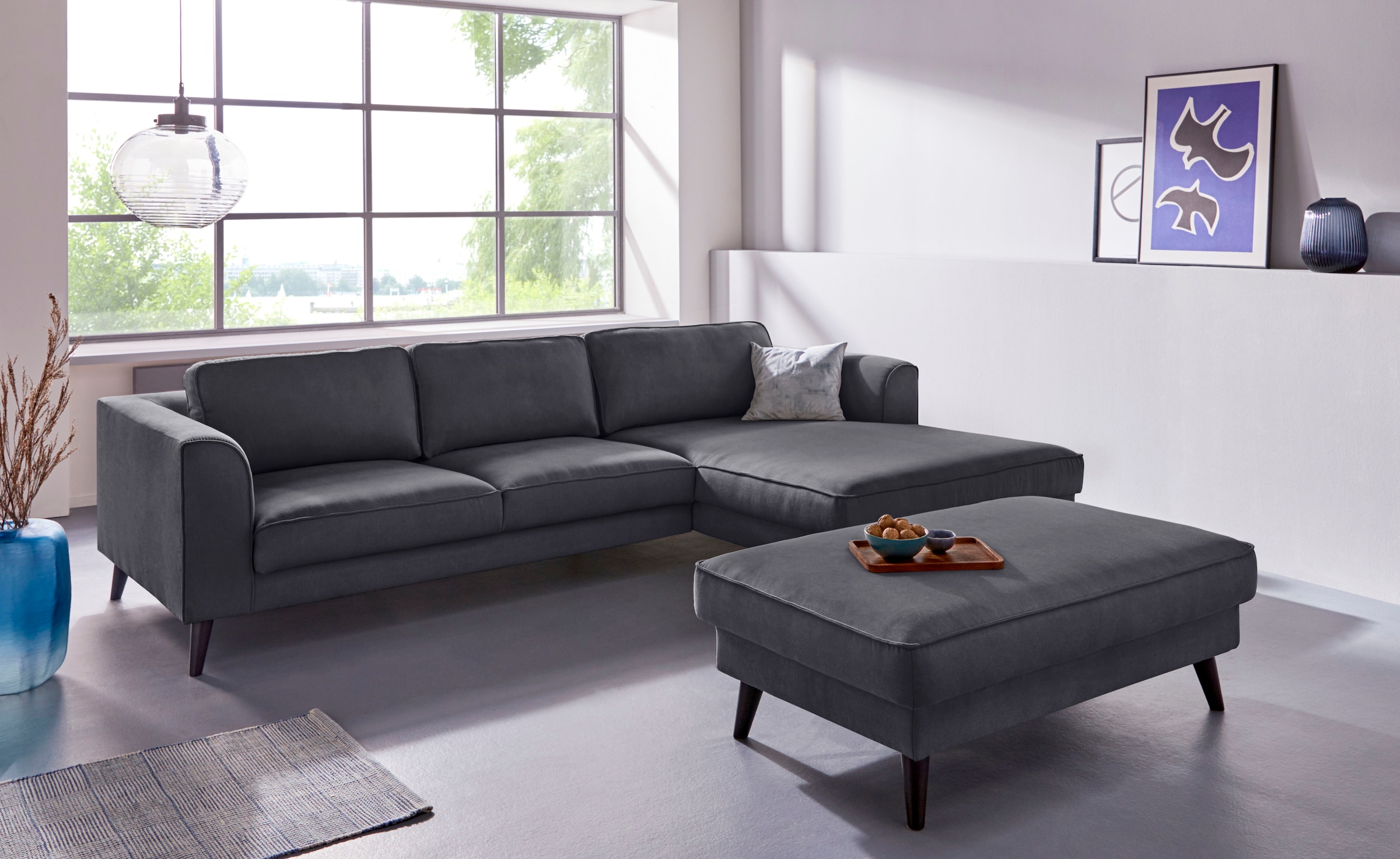 INOSIGN Ecksofa »Lumber Jack, elegant und bequem, Breite 280, hoher Fuß, L-Form«, in moderner Optik