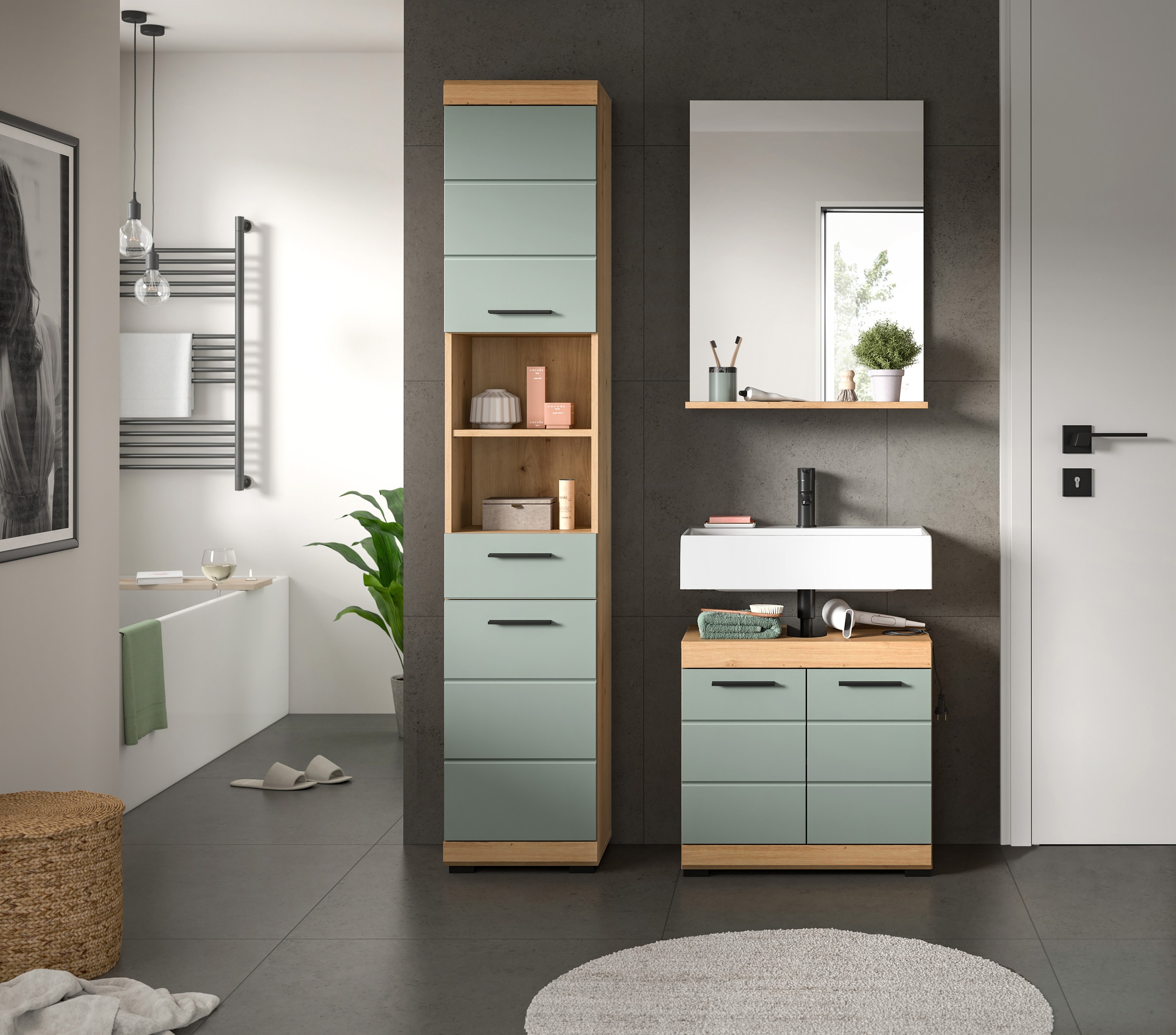 INOSIGN Badmöbel-Set »Siena, 3 teilig, bestehend aus:«, (Set), Hochschrank, günstig online kaufen