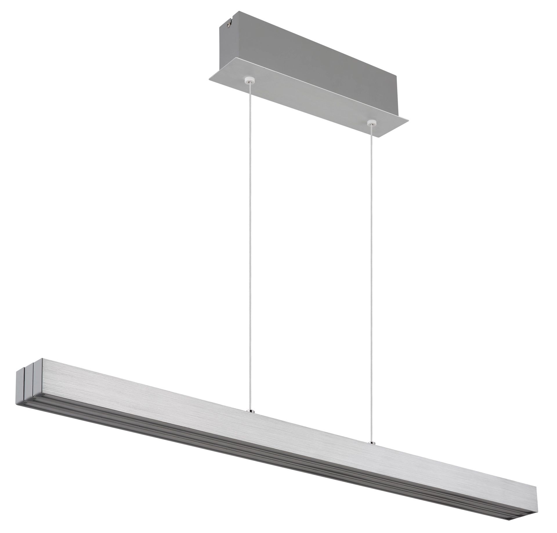 LED-Hängelampe Ethan, alufarben, Metall, 150 cm, ausziehbar günstig online kaufen