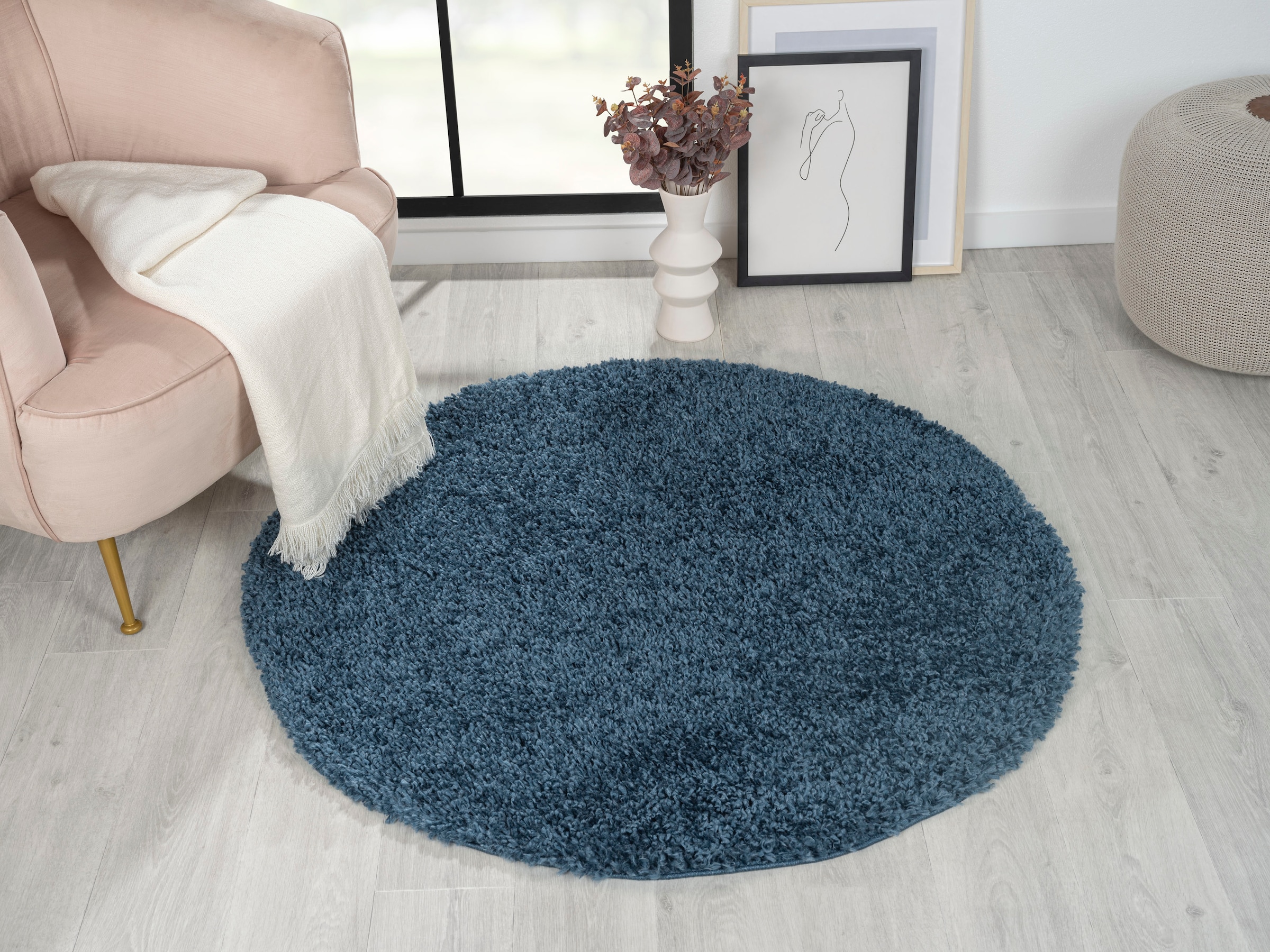 Myflair Möbel & Accessoires Hochflor-Teppich "My Shaggy" rund 37 mm Höhe Sh günstig online kaufen
