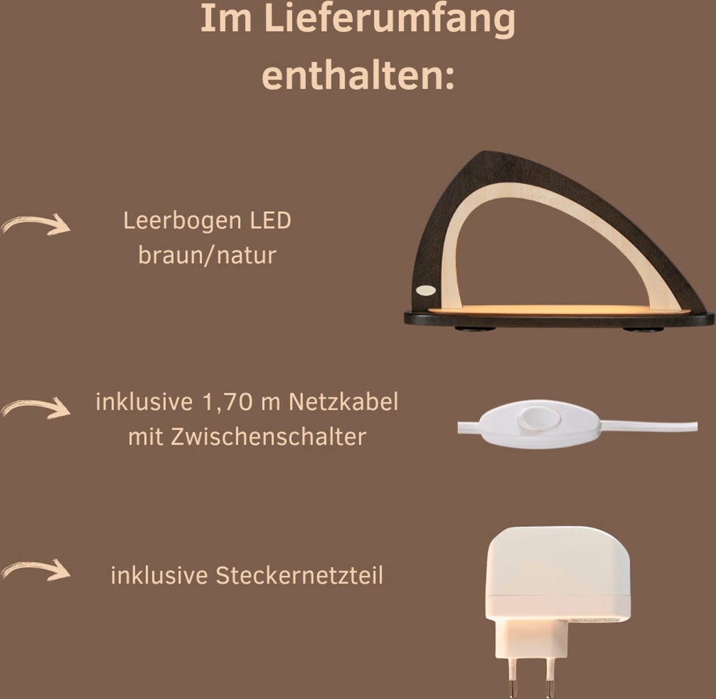 Weigla LED Schwibbogen »Weihnachtsdeko, Made in Germany« 1 Stk. Leerbogen zum Selbstbestücken, asymmetrisch
