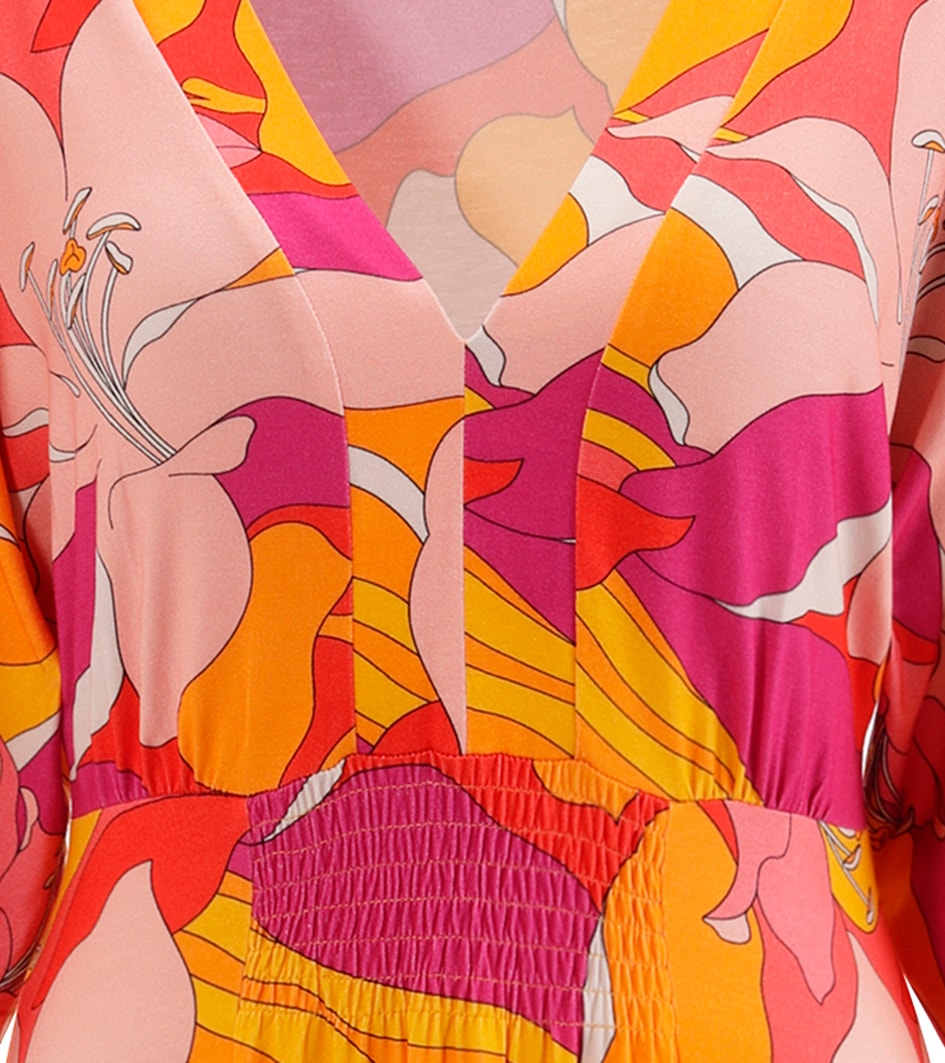Aniston SELECTED Maxikleid, mit weiten, 3/4-langen Ärmeln