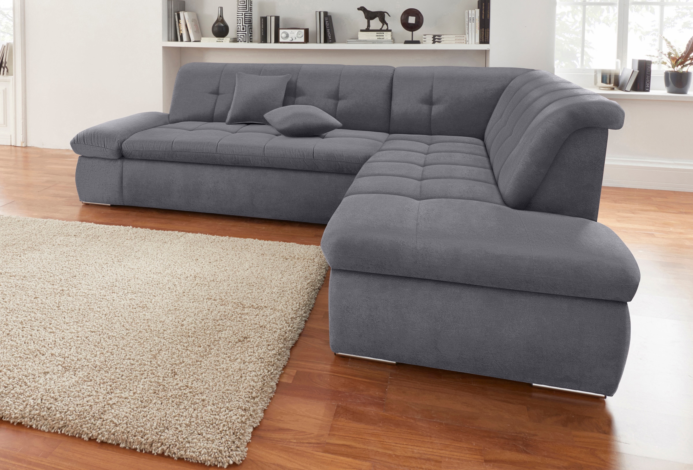 DOMO collection Ecksofa »Moric Luxus incl. Zierkissen B/T/H: 273/216/80 cm« günstig online kaufen