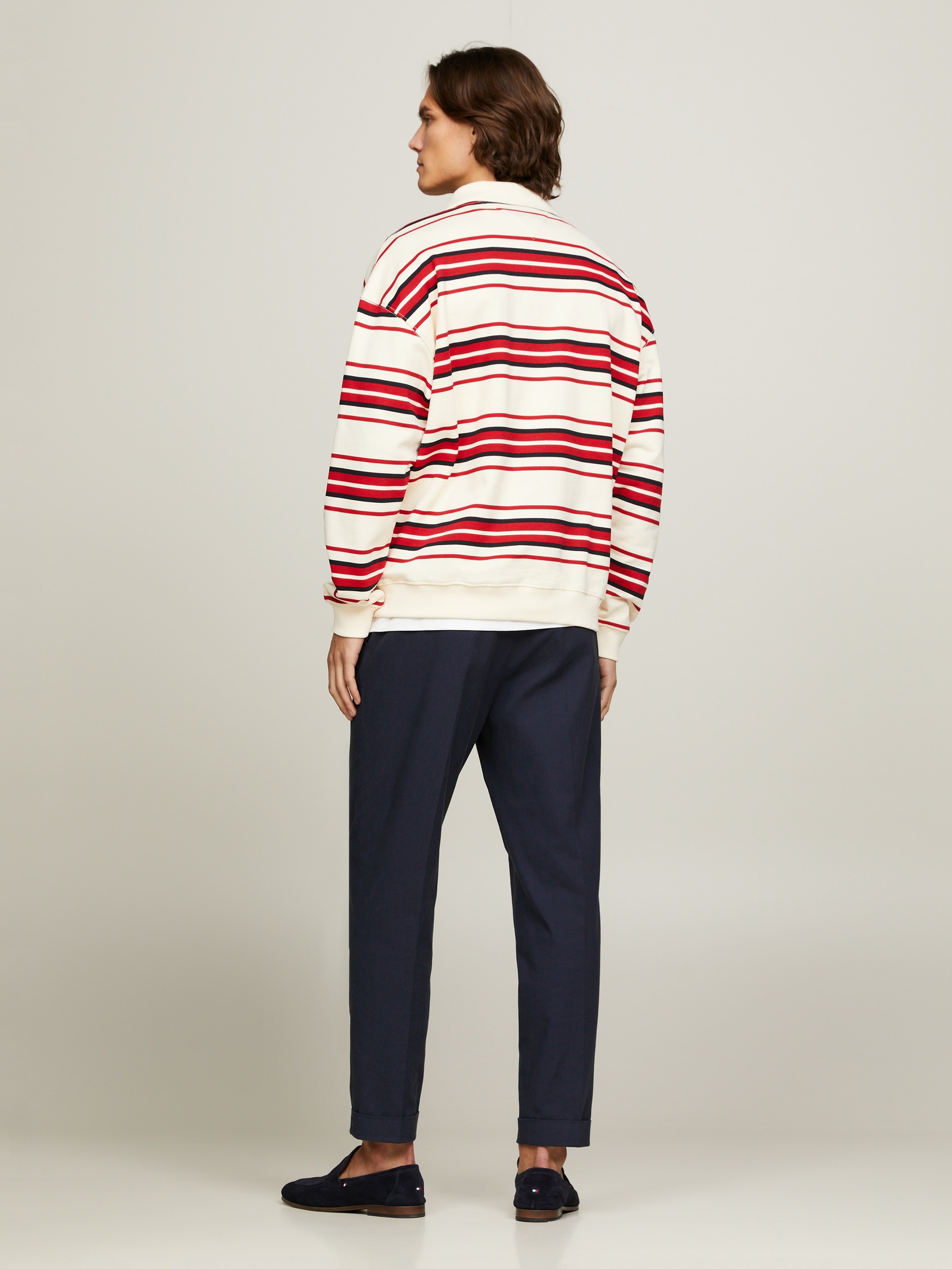 Tommy Hilfiger Rugbyshirt »MONOTYPE STRIPE RUGBY«, Markenstickerei