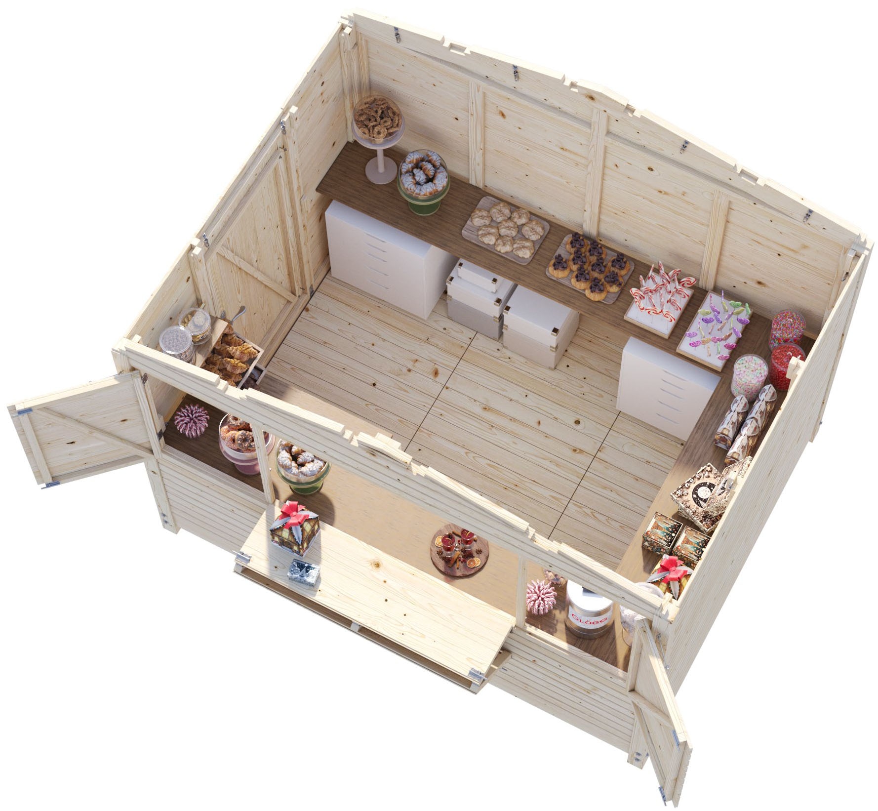 Palmako Gartenhaus »Marian, klappbarer Marktstand« verschiedene Farben