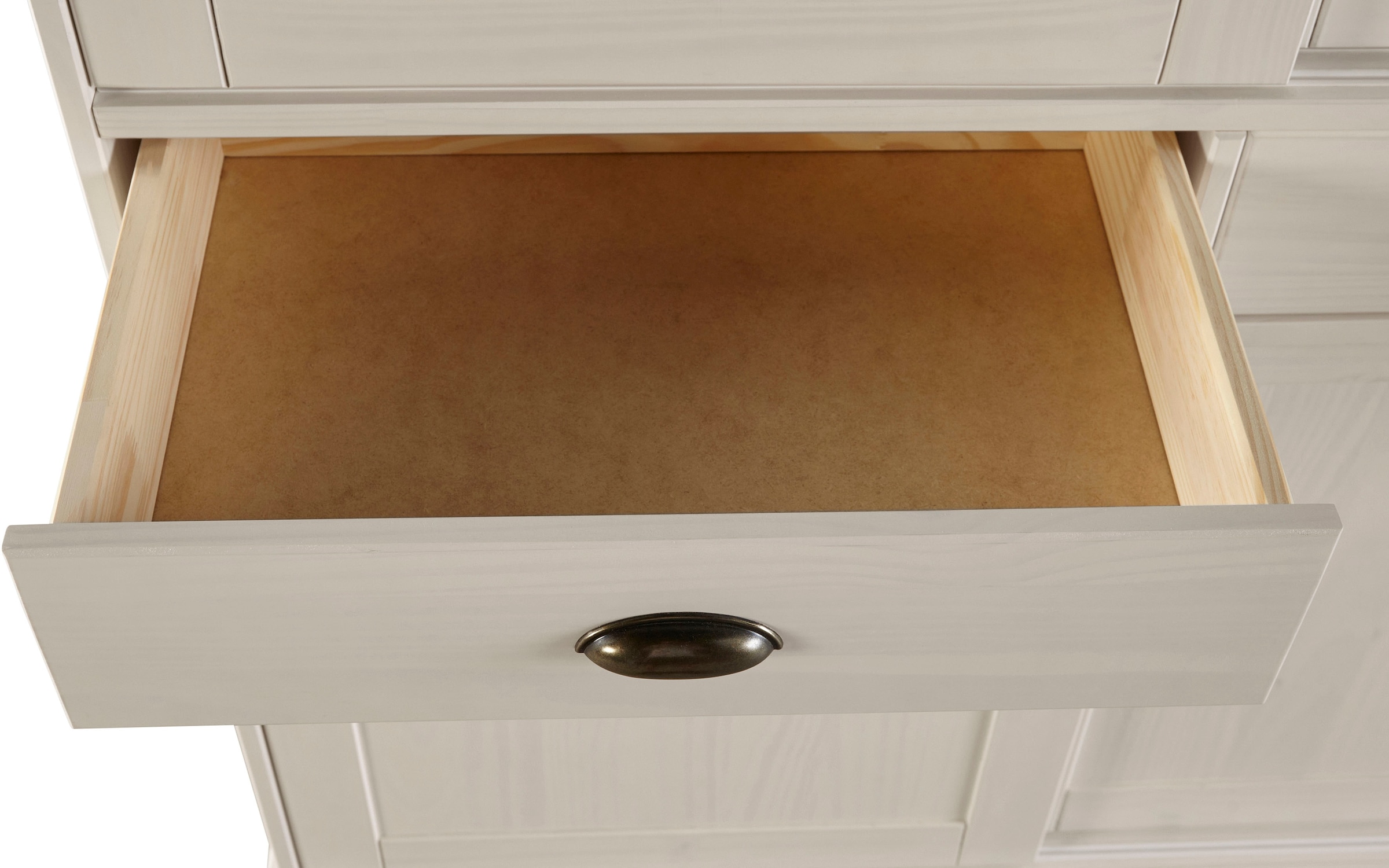 Home affaire Highboard »Schröder«, Vitrine aus massivem Kiefernholz, Breite 114 cm