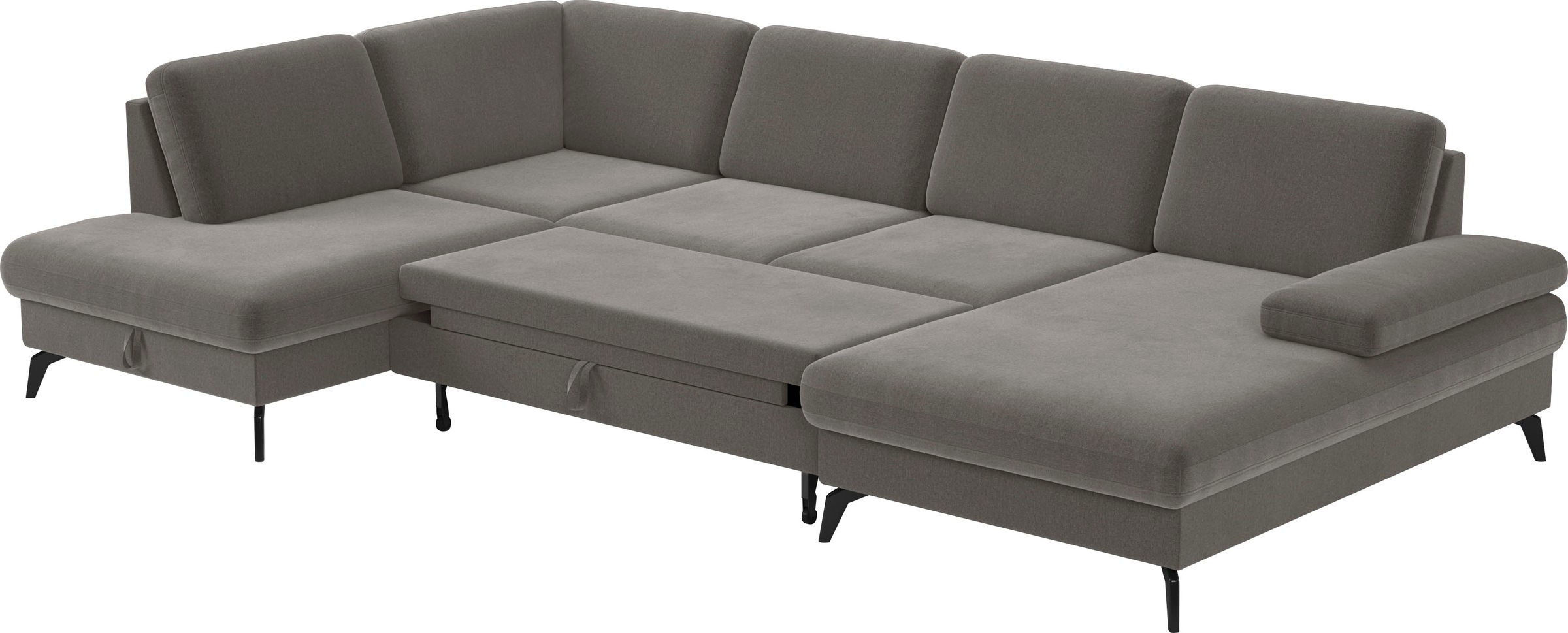 sit&more Wohnlandschaft »Morris U-Form, inkl. Sitztiefenverstellung«, wahlweise mit Armteilverstellung, Bettfunktion & Bettkasten