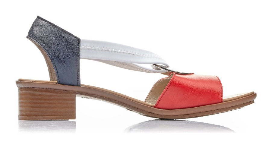 Rieker Sandalette, Sommerschuh, Sandale, Blockabsatz, mit Stretchband