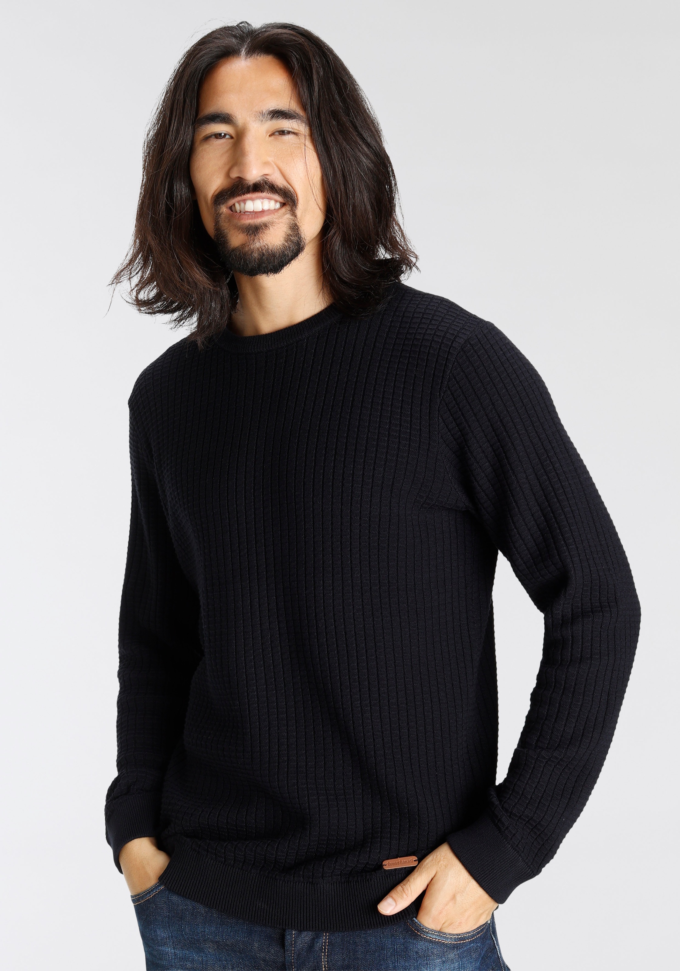 Bruno Banani Strickpullover, moderne Strickoptik kaufen