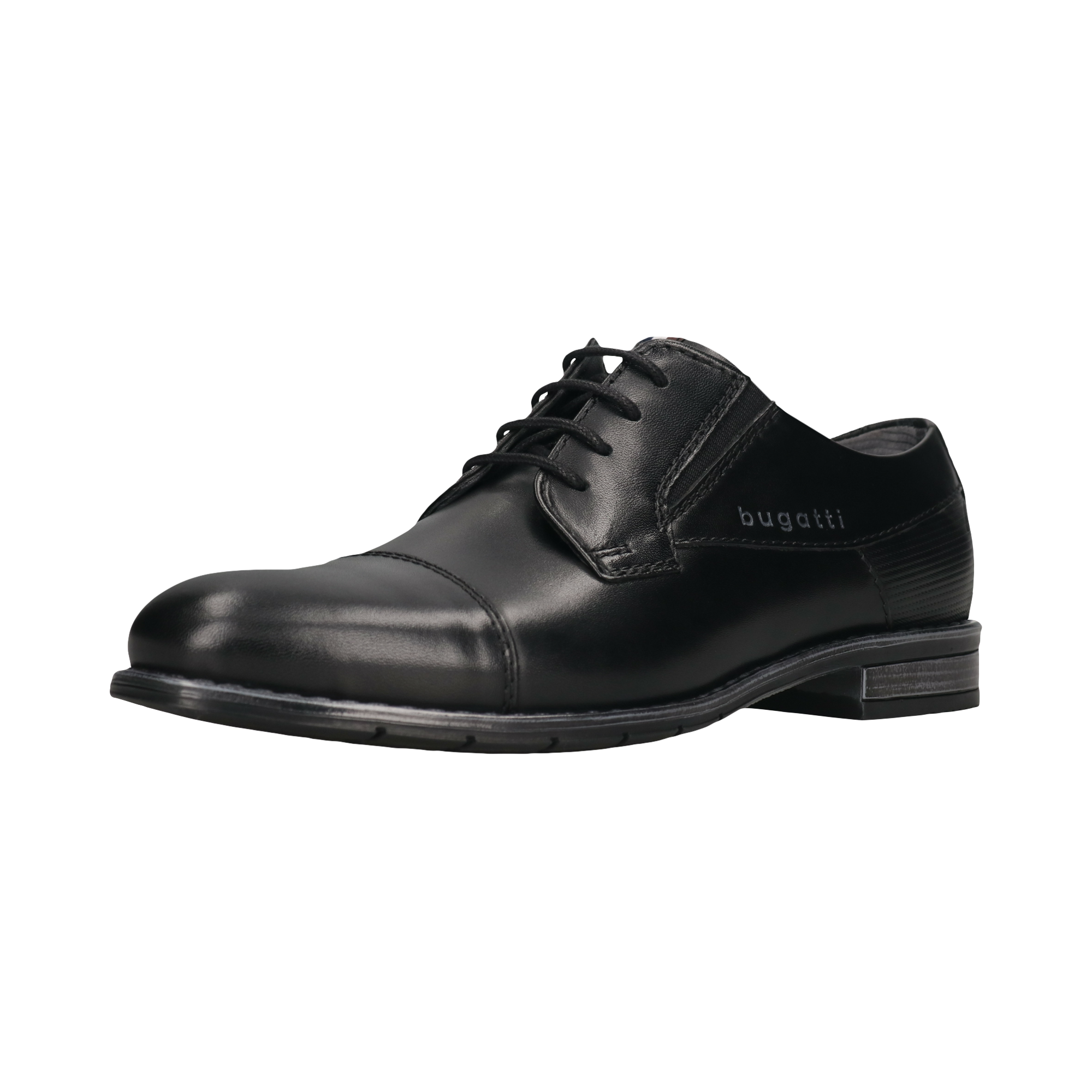 bugatti Schnürschuh  , Blockabsatz, Abendschuh, Businessschuh mit Logoprägung