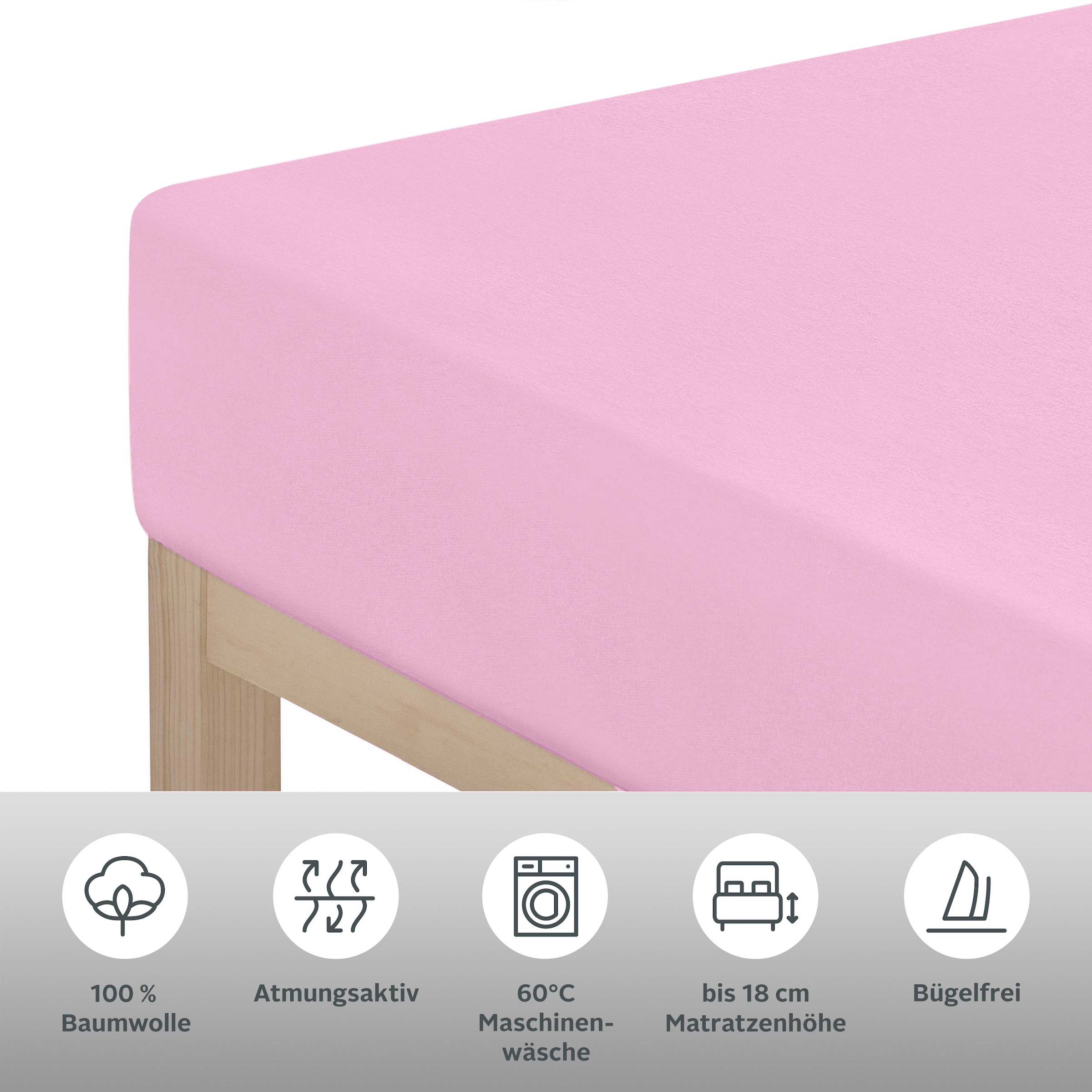 OTTO home Spannbettlaken »PHYSALIS Comfort 100% Baumwolle, 150 g/m²« Bettlaken bis 20 cm Matratzenhöhe, weich, bügelfrei, optimaler Sitz