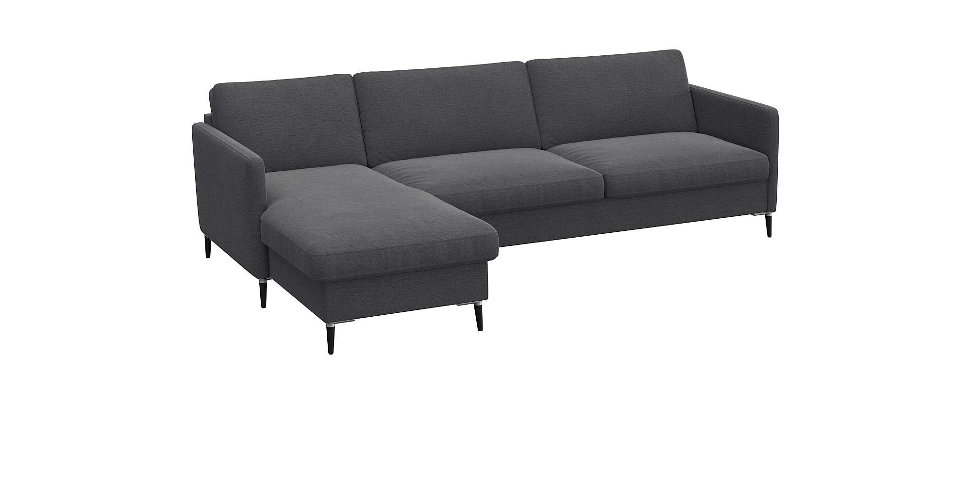 FLEXLUX Ecksofa »Fiore, L-Form«, schmale Armlehnen, Kaltschaum, Füße Alu+sc günstig online kaufen