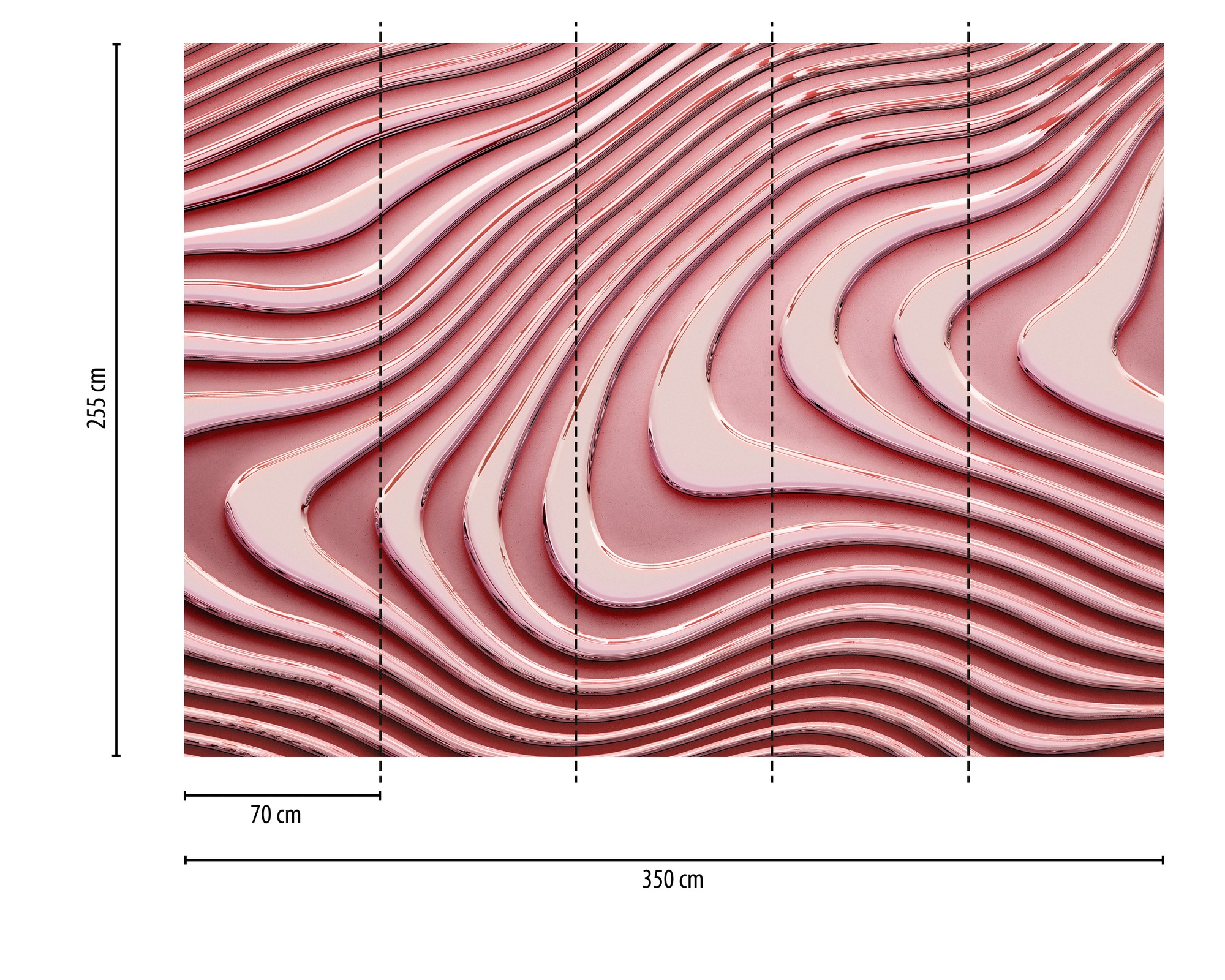 A.S. Création Vliestapete »3D-Tapete Wellenoptik Rosé Metallic Abstrakt« matt strukturiert