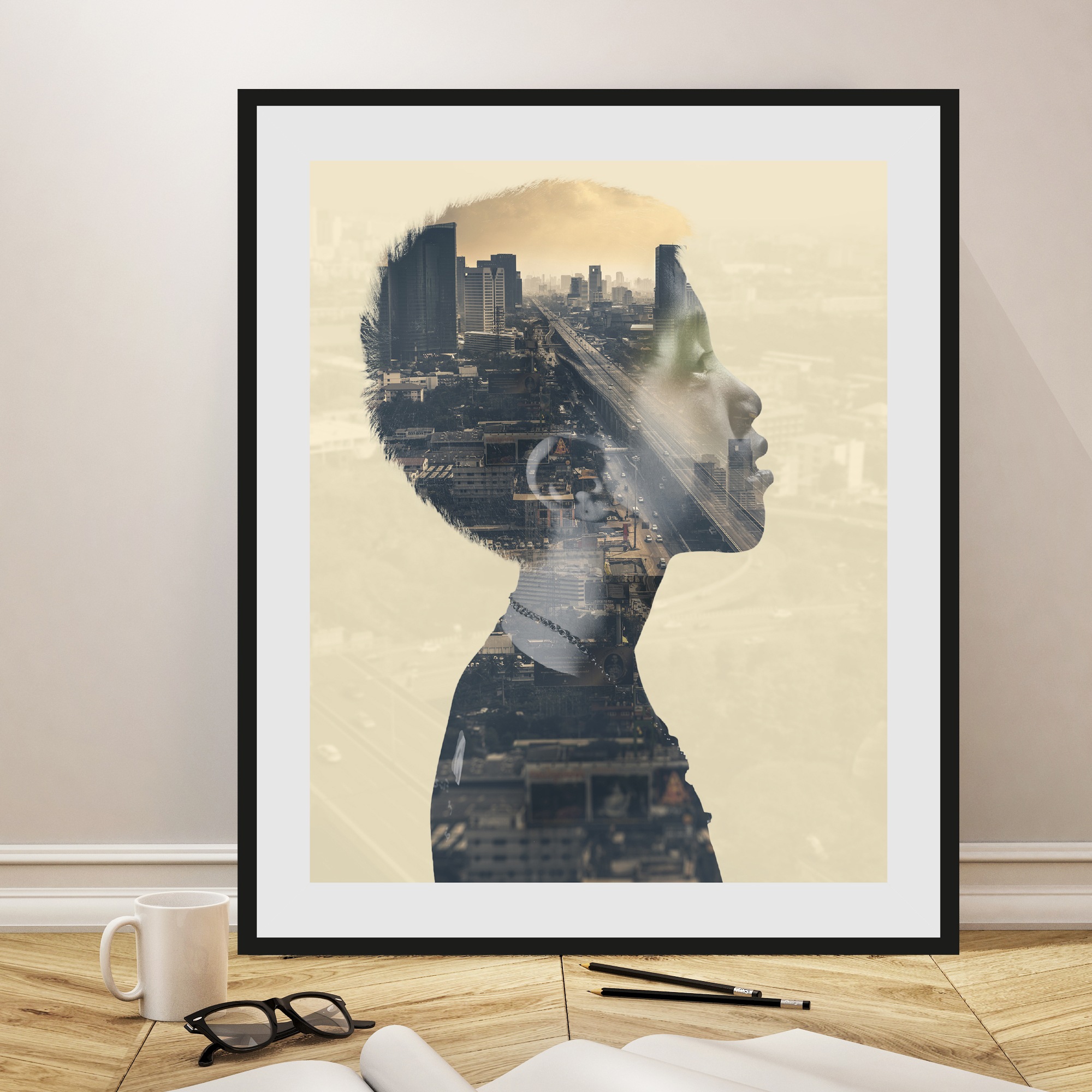 queence Bild »Jong«, Kind-Stadt-Städte-Kunst, HD Premium Poster-Druck inkl. günstig online kaufen