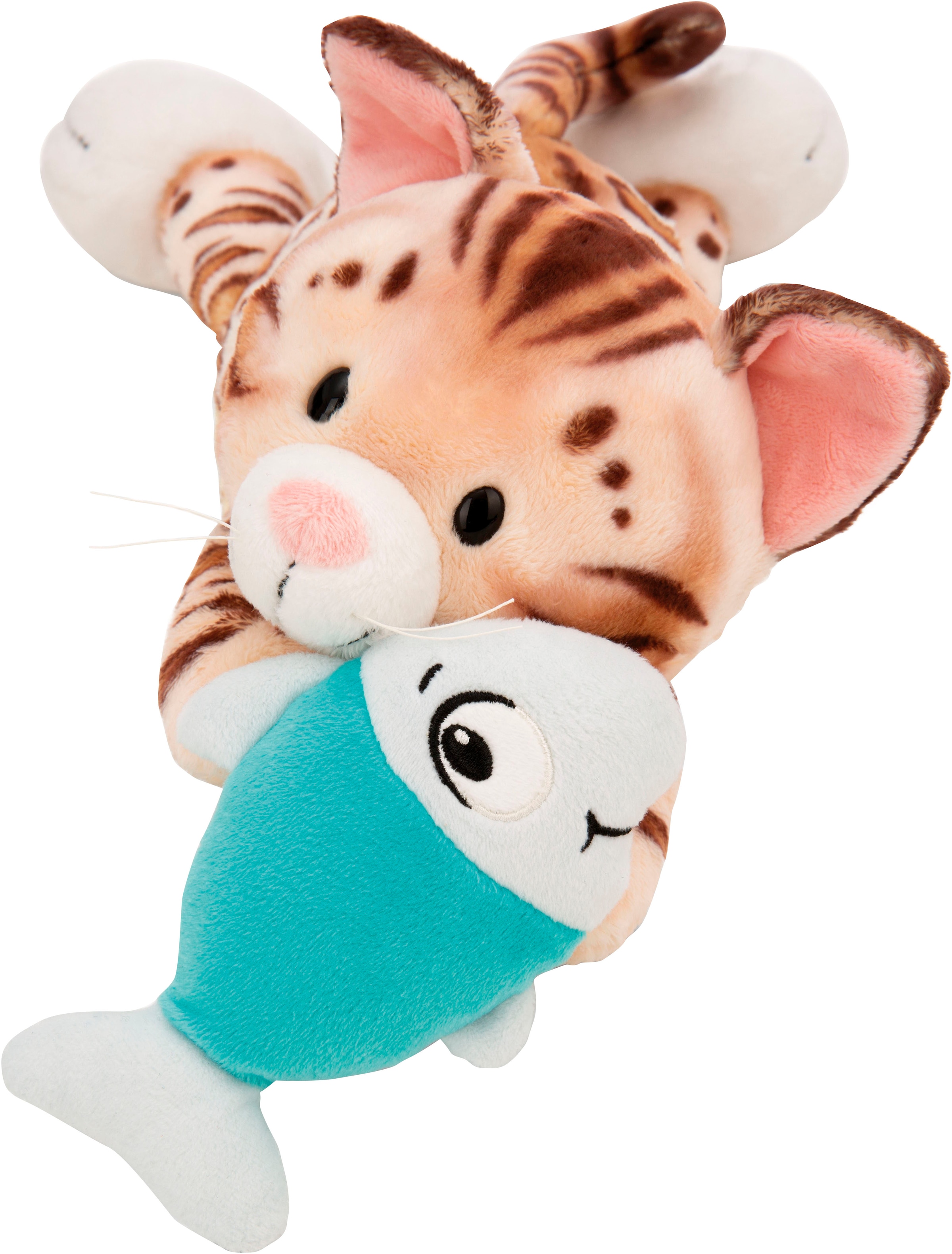Nici Kuscheltier »Homies GREEN, Katze Bengal & Fisch 30 cm liegend«