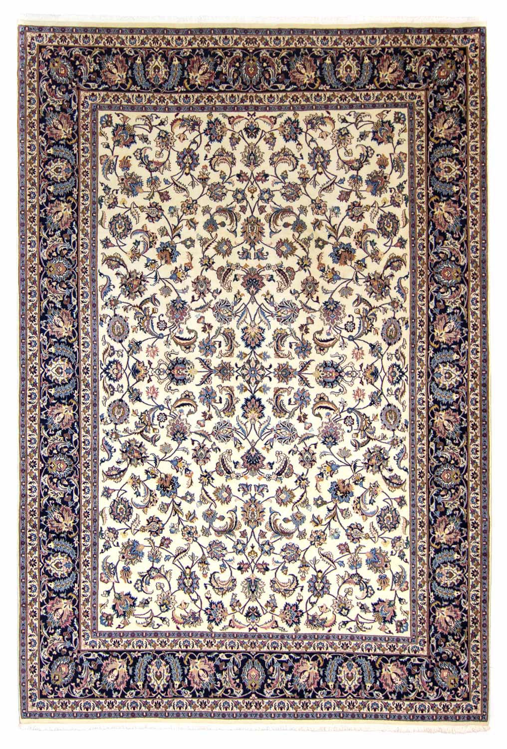 Bild von morgenland Wollteppich »Maschad Durchgemustert Beige 343 x 250 cm«, rechteckig, Unikat mit Zertifikat