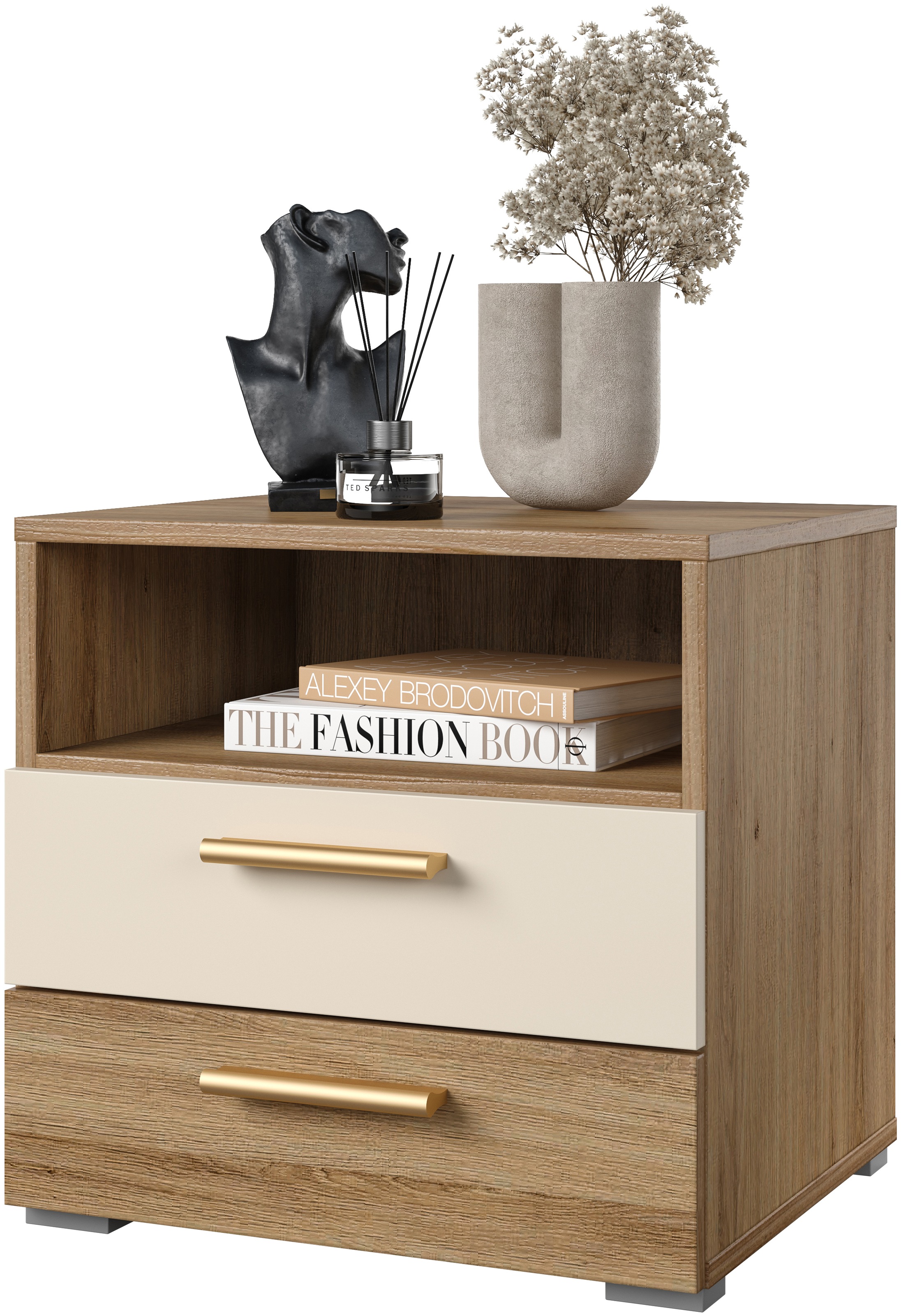 Home affaire Nachtkommode »Bitry, Breite 46 cm, moderner Nachtschrank mit 2 günstig online kaufen