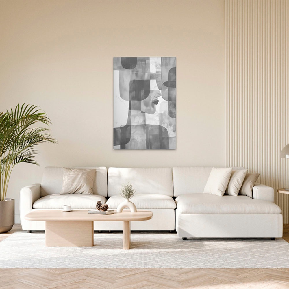 A.S. Création Leinwandbild »Abstract Man - Wandbild Grau Weiß Keilrahmen Ku günstig online kaufen