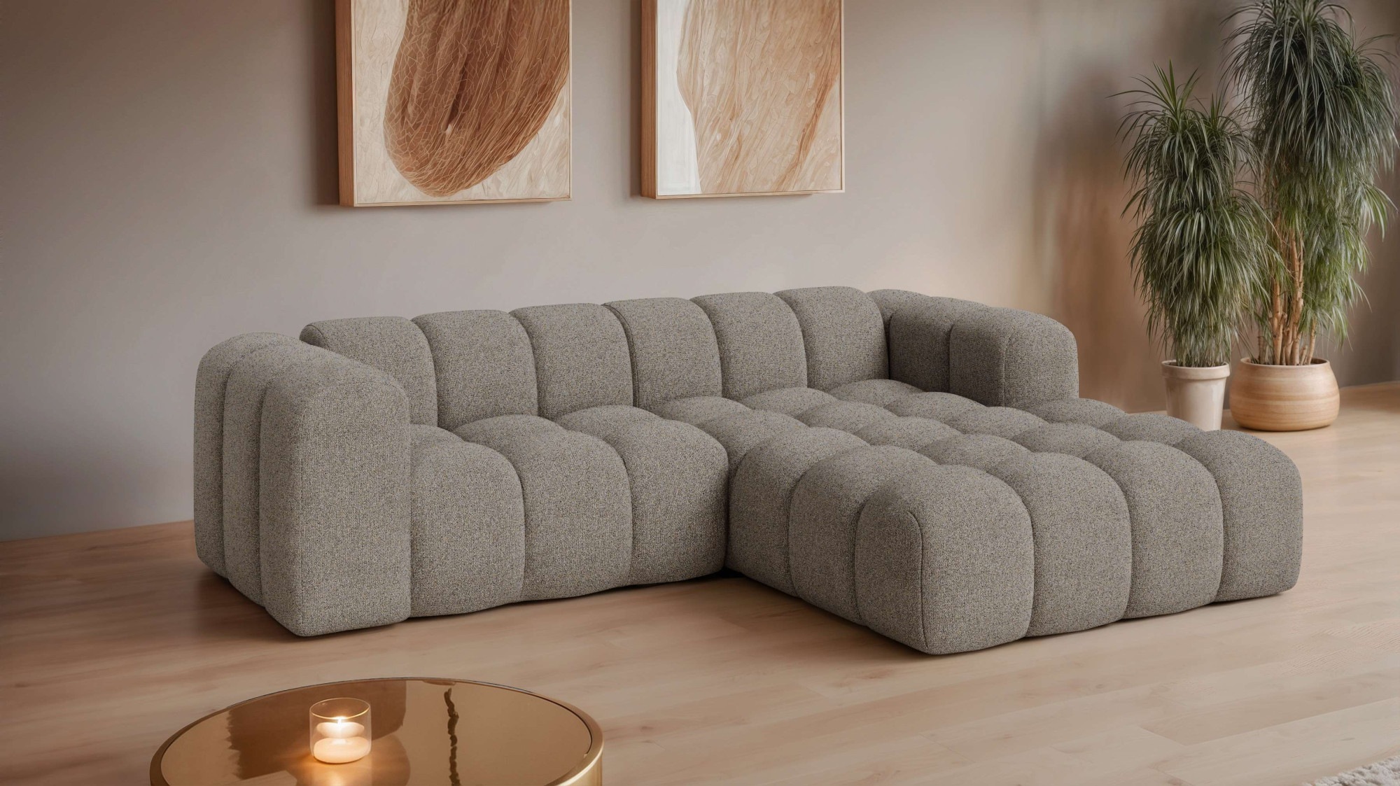 OTTO home Ecksofa »KALLIE Design-Sofa mit Wellenunterfederung, Bubble-Optik günstig online kaufen