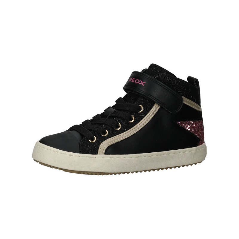 GEOX Sneaker »Sneaker Lederimitat/Textil« Schwarz/Pink 33 33 Verschluss: Klettverschluss
