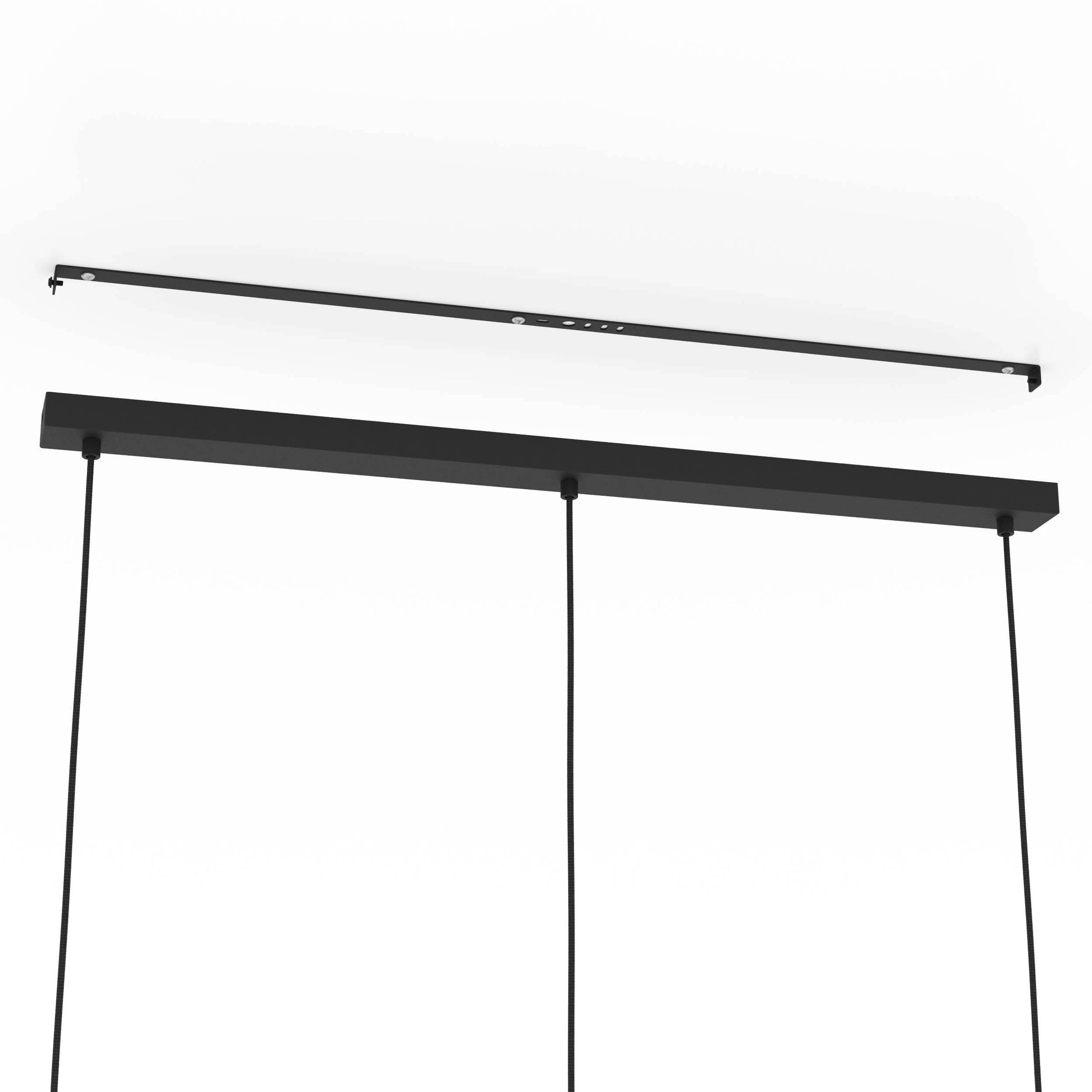 EGLO Pendelleuchte »Hängeleuchte ROMAZZINA, exkl. E27, Stahl in schwarz, Pendellampe«, 3 flammig, Leuchtmittel E27 | ohne Leuchtmittel, Esszimmerlampe, 90x20x110cm, 3-flammig, modern, minimalistisch