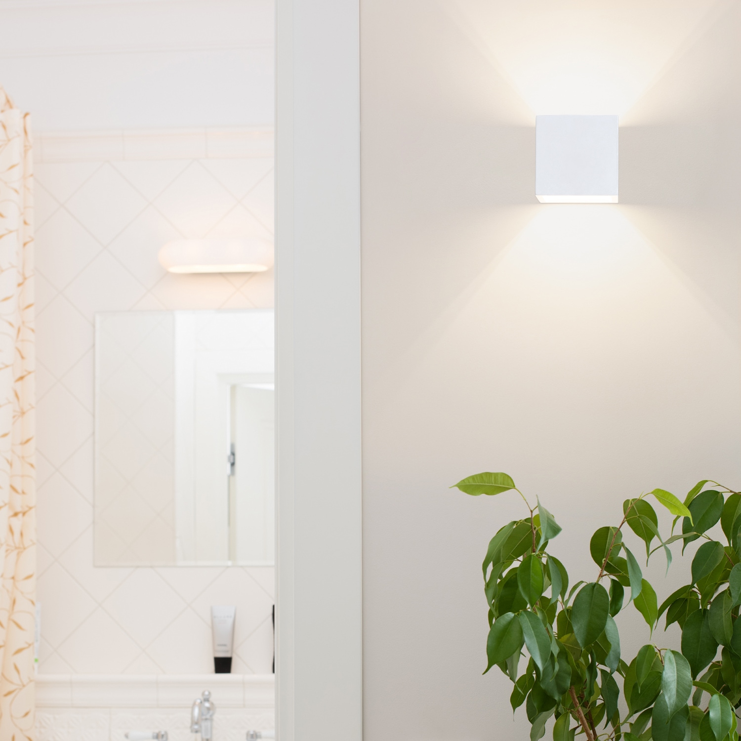 Paco Home Wandleuchte »MARLON«, 1 flammig, Leuchtmittel G9 | ohne Leuchtmittel, Innen Wandlampe Flur Würfel Lampe Indirektes Licht Up Down Effekt G9