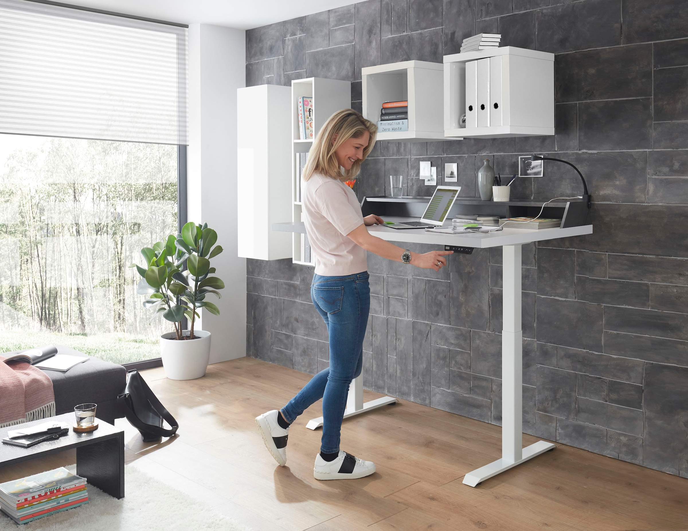 Mäusbacher Schreibtisch "Big System Office", Breite 140 cm, elektrisch höhe günstig online kaufen