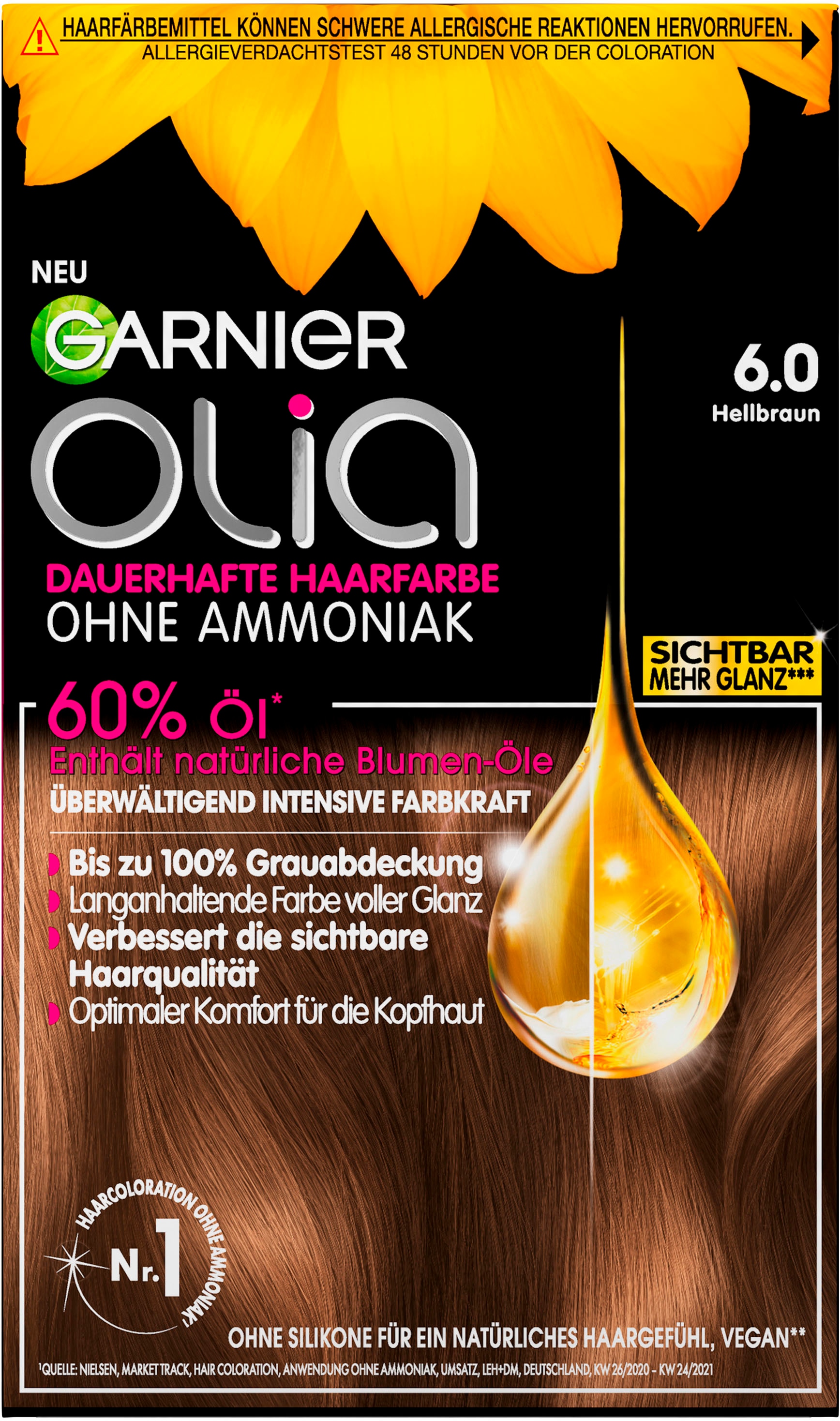 GARNIER Coloration »Garnier Olia dauerhafte Haarfarbe«, (Set, 3 tlg.), mit pflegender Formel