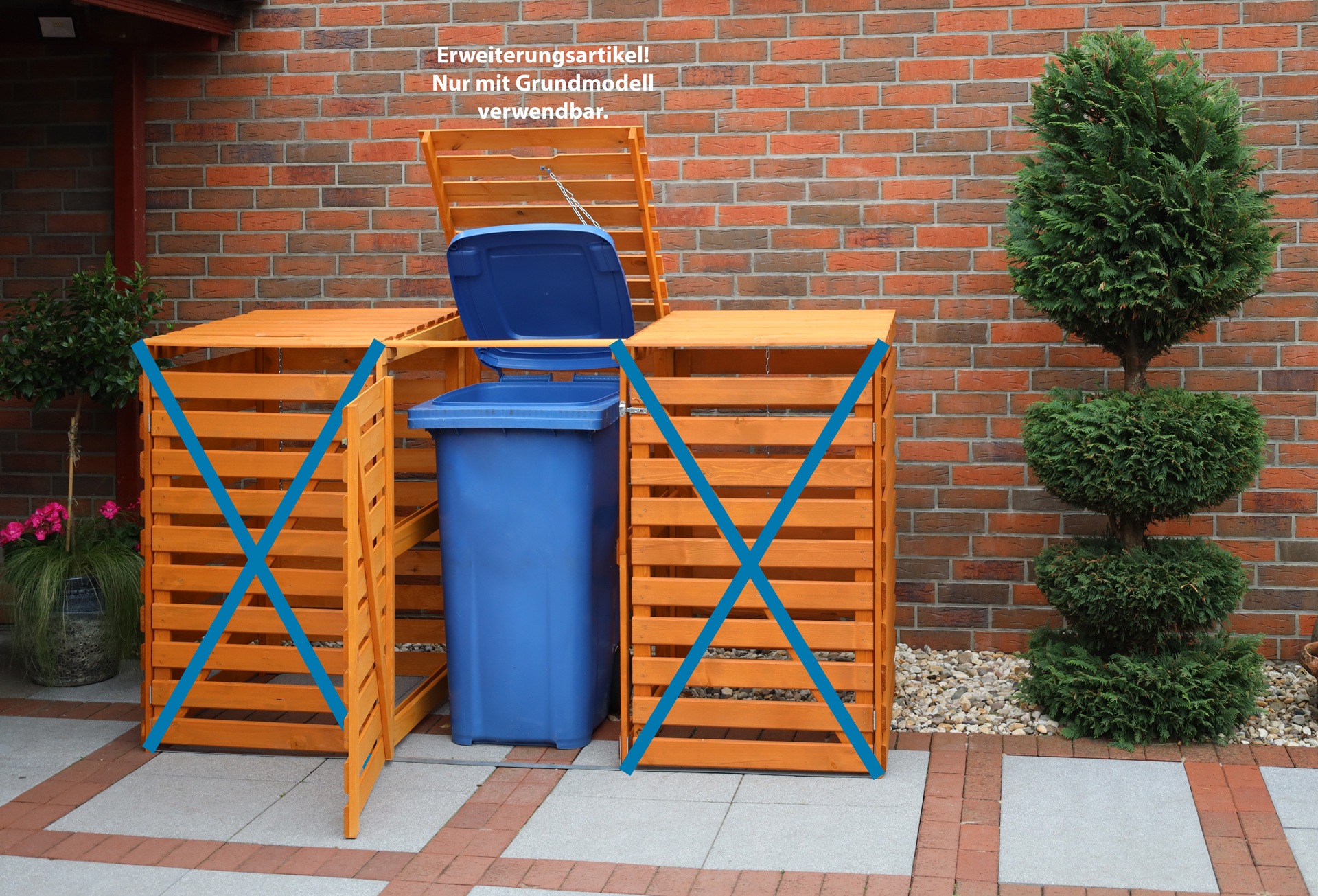 promadino Mülltonnenbox »Vario V Erweiterung« besonders robust aus zertifiziertem Kiefernholz gefertigt