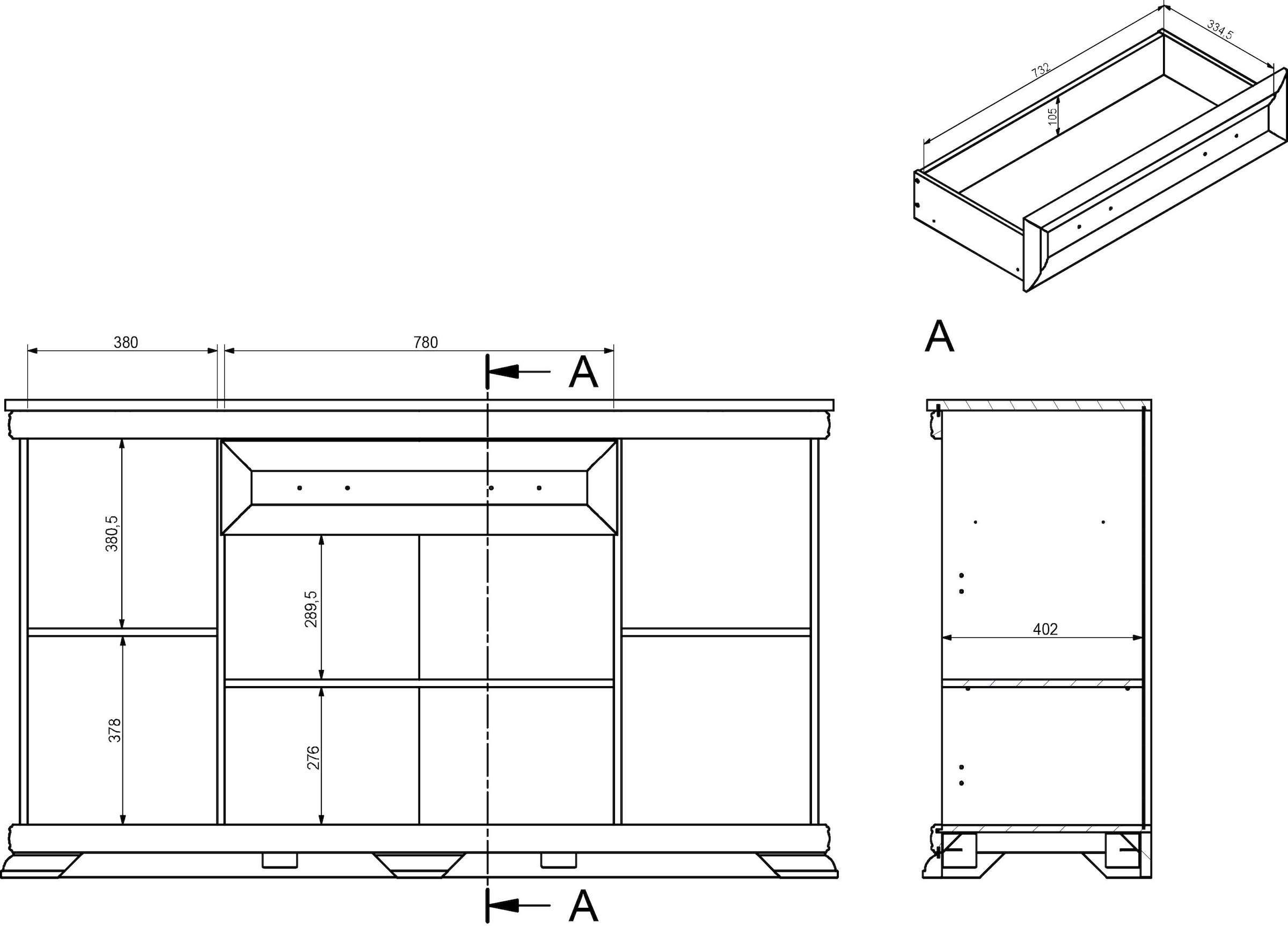 Home affaire Sideboard »Royal«, Breite ca. 168 cm