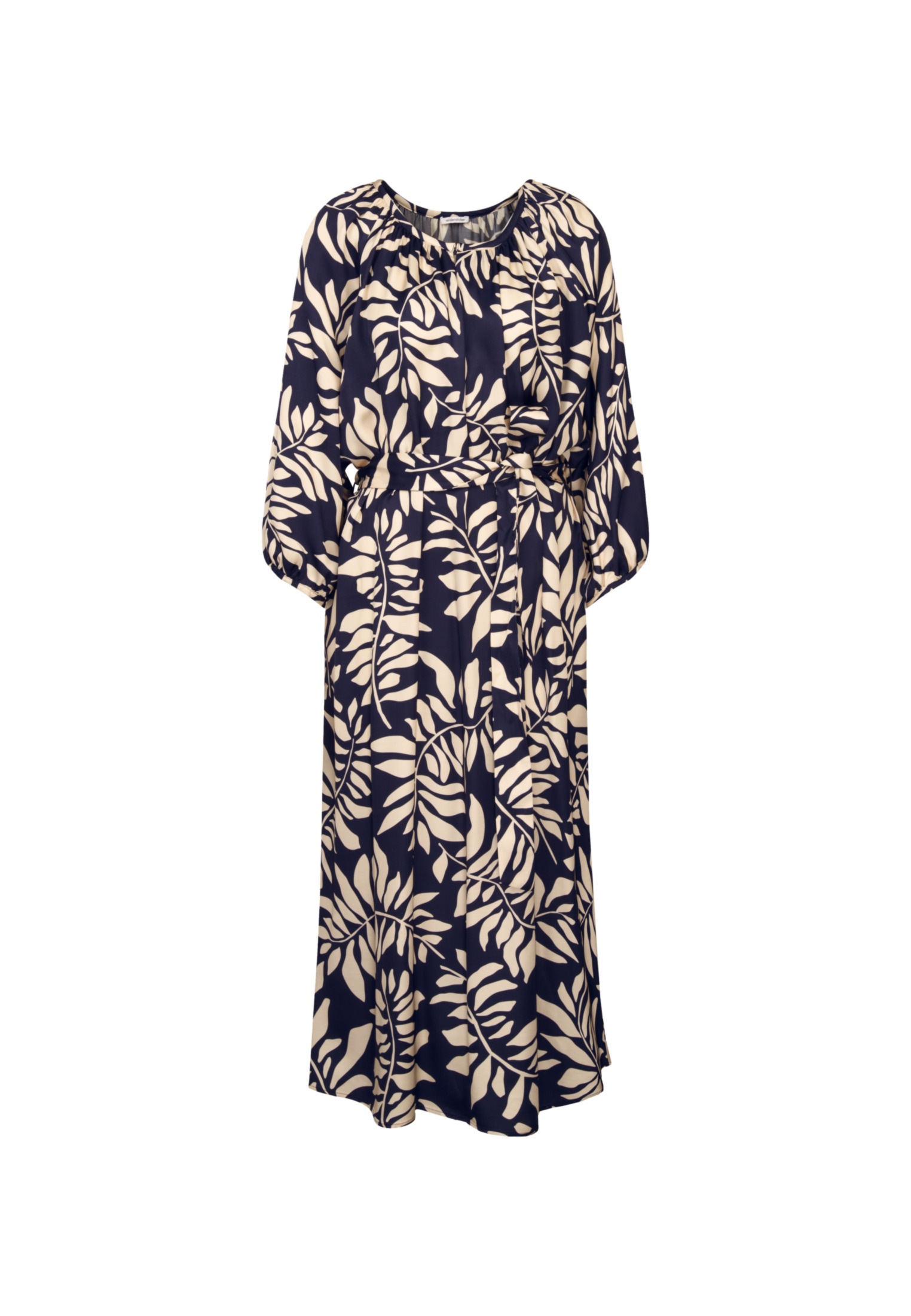 seidensticker Sommerkleid »Schwarze Rose«, 3/4-Arm Rundhals Blätter