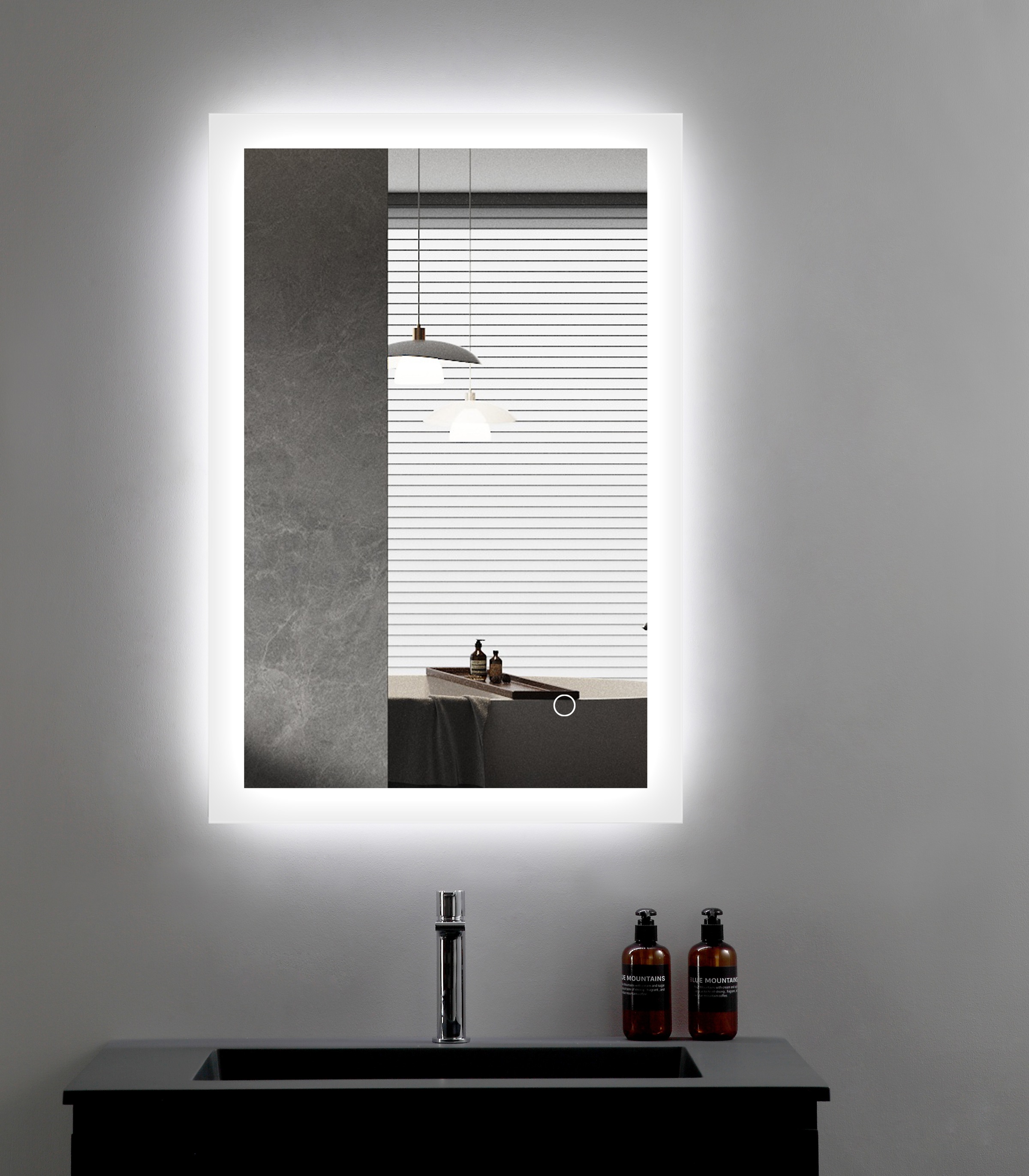 welltime LED-Lichtspiegel »Harmony«, mit Lichtfarbenwechsler und Dimmschalter, in verschiedenen Größen