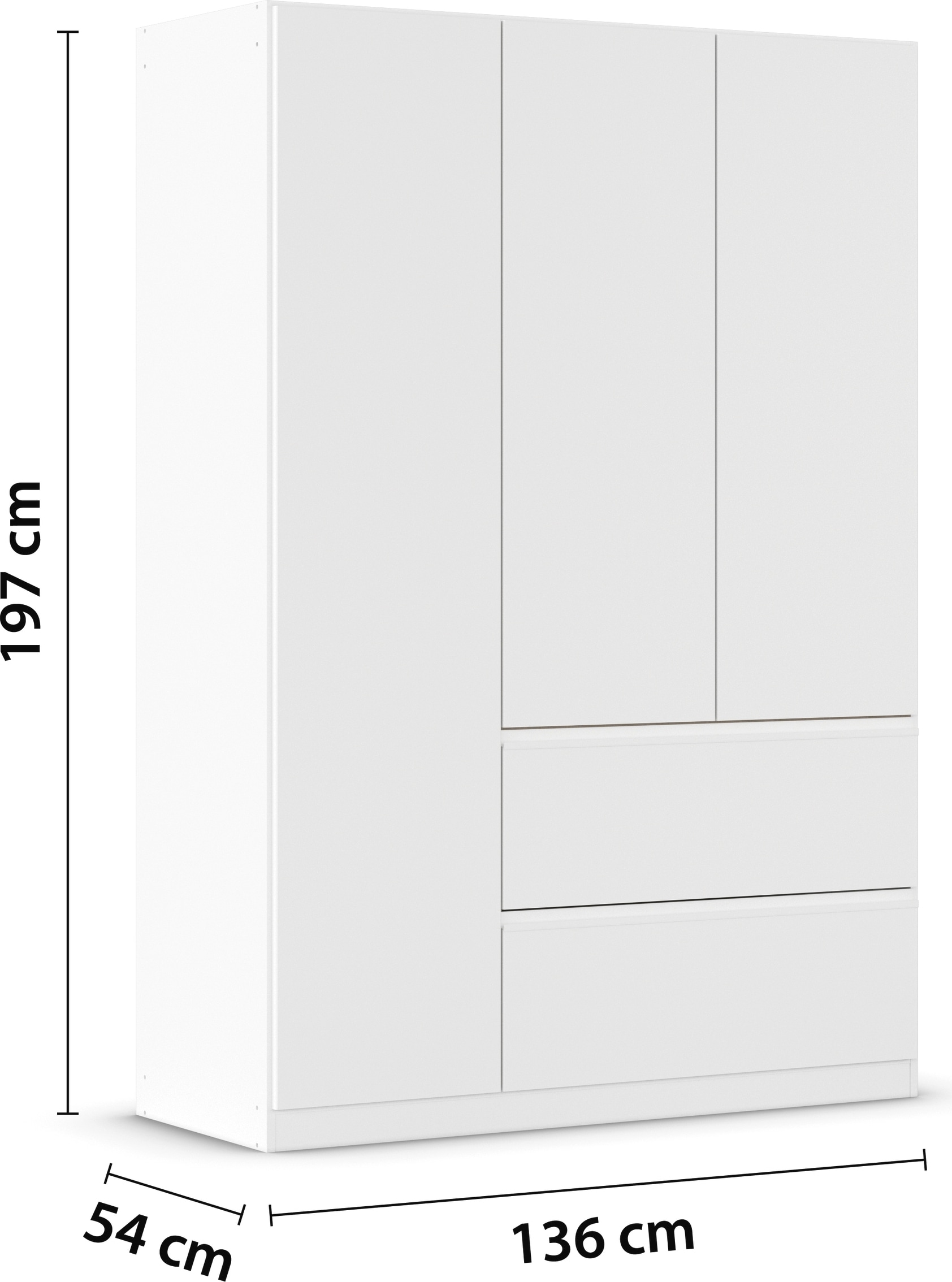 rauch Drehtürenschrank »Kleiderschrank Schrank Garderobe Schlafzimmerschrank JOEL«, mit zwei Schubladen, mit Push-to-Open Funktion MADE IN GERMANY