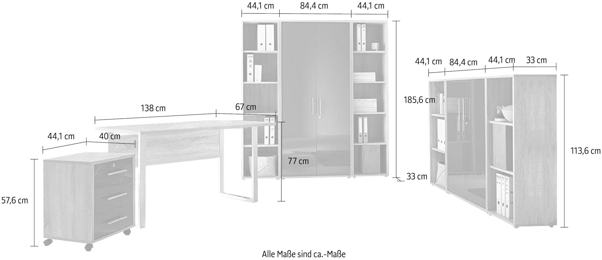 BMG Möbel Büromöbel-Set »Tabor Mini Kombi 5«