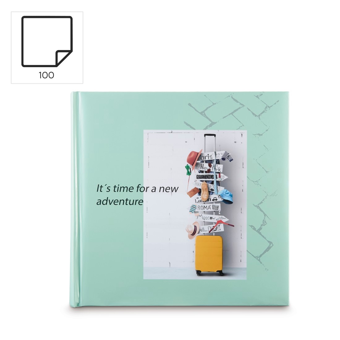 Hama Fotoalbum »Fotoalbum Jumbo Bildformat 30x30 cm, 100 weiße Seiten, Journey«, Zum Selber Einkleben, Selbstgestalten, elegantes Design