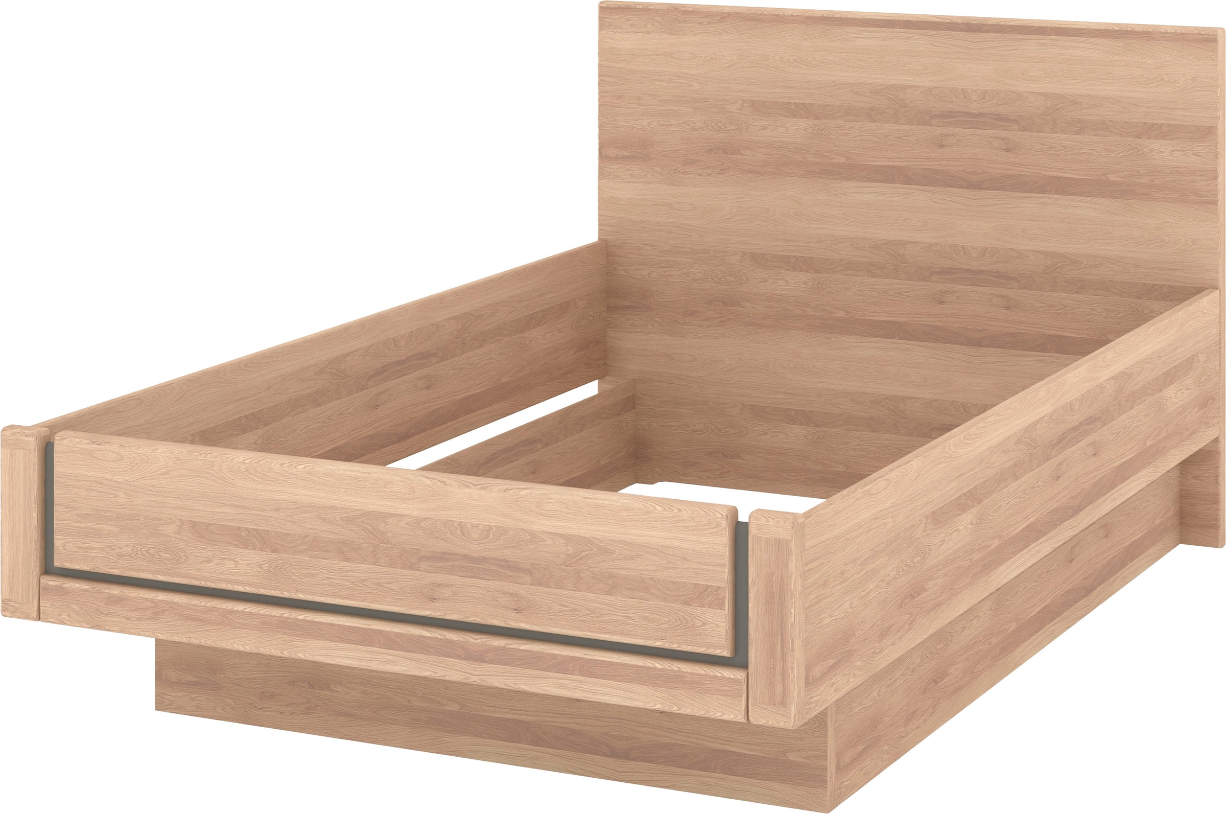 Musterring Holzbett »Sorrent, Bettgestell, Bettrahmen, teilmassiv Eiche«, (MADE IN GERMANY), Eiche teilmassiv, Liegehöhenverstellung, in schwebender Optik
