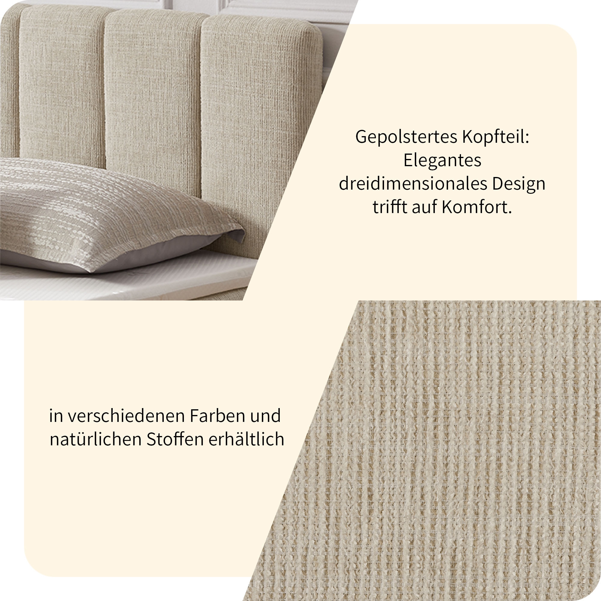 OTTO home Boxbett »Likely inkl. Bettkasten, Liegefläche 180x200 cm, in Boxspring-Optik« inkl. Topper, erhältlich in verschiedenen Farben