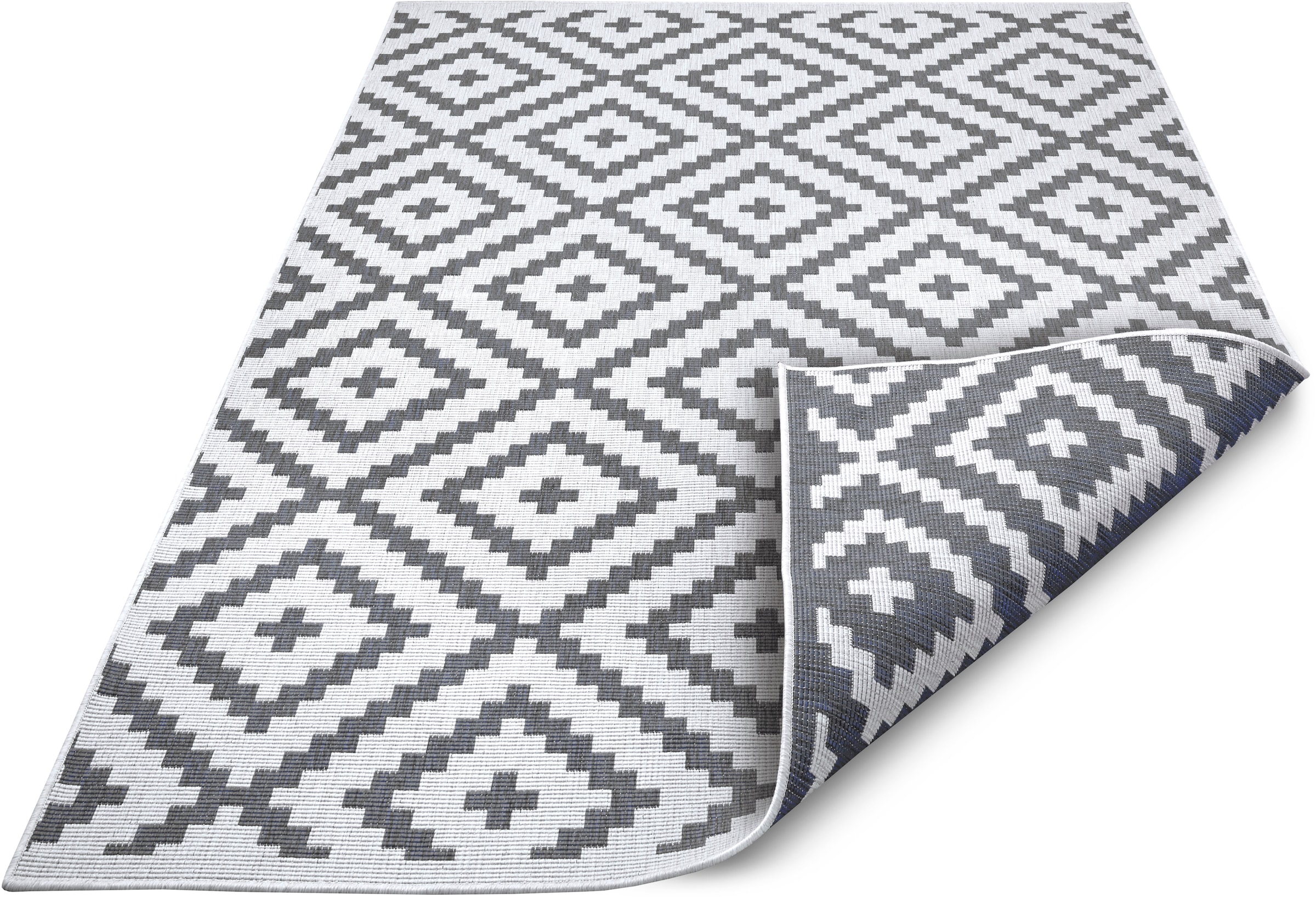 my home Teppich »Ronda Wendeteppich«, rechteckig, 5 mm Höhe, Sisal-Optik, Flachgewebe, In- und Outdoor, geometrisches Boho Design