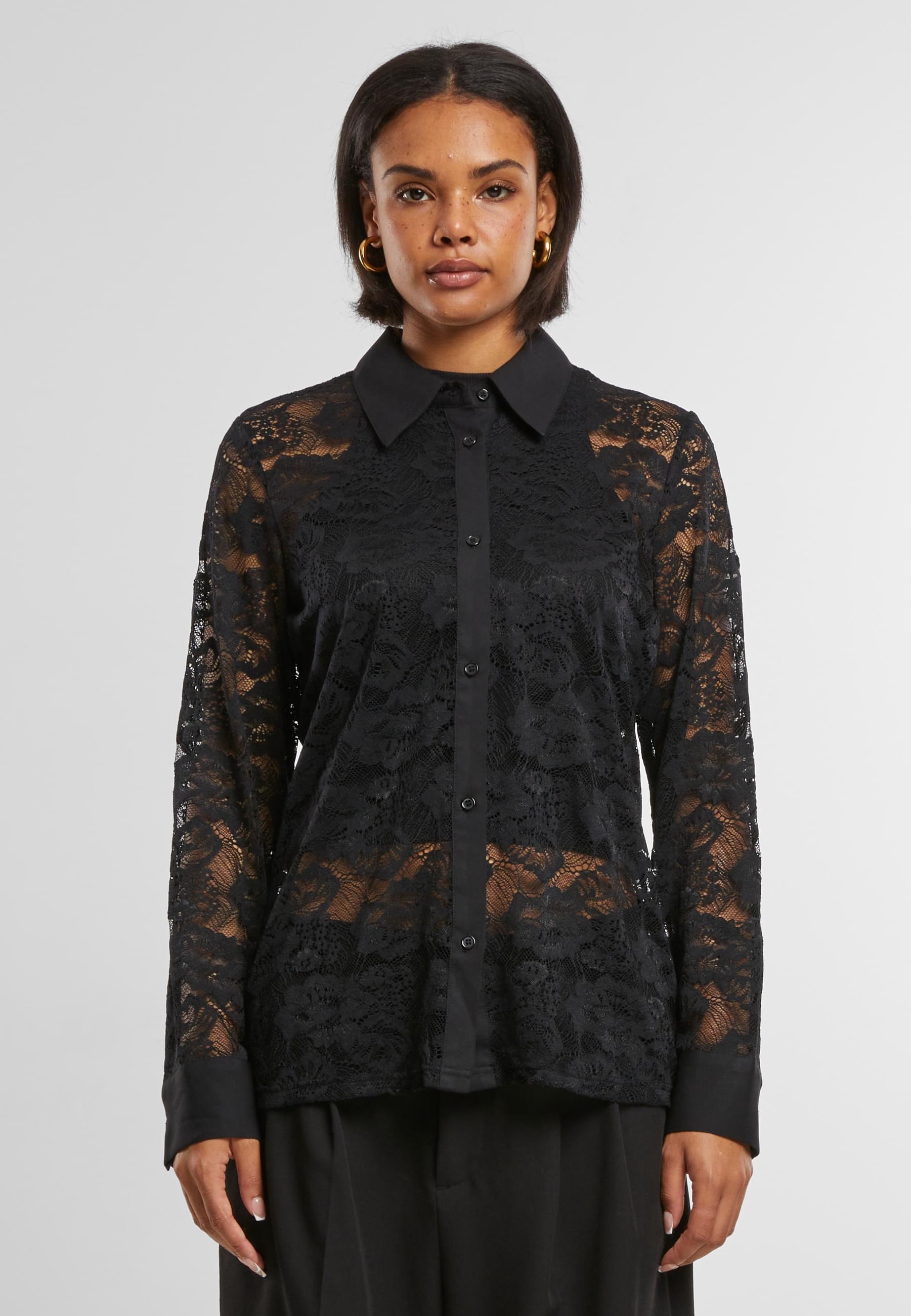 URBAN CLASSICS Klassische Bluse »Urban Classics Ladies Lace Blouse«