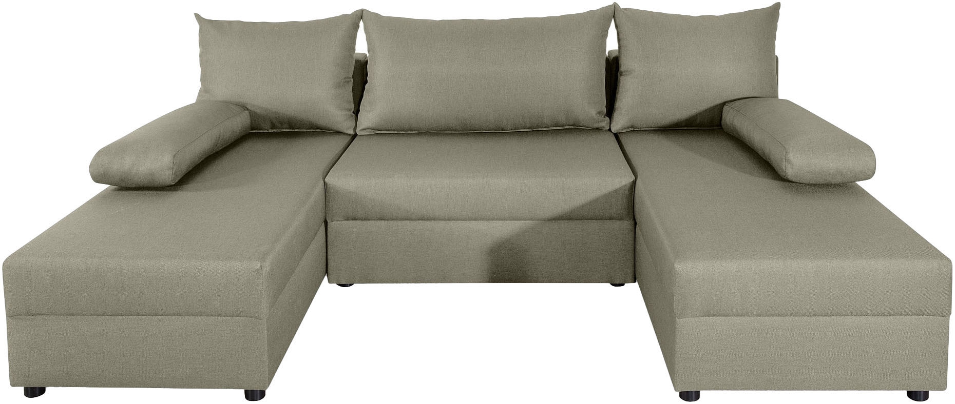 COLLECTION AB Wohnlandschaft »Pico U-Form, Breite 220, mit Schlaffunktion, Bettkasten & Zierkissen«, Liegefläche 117x220 cm