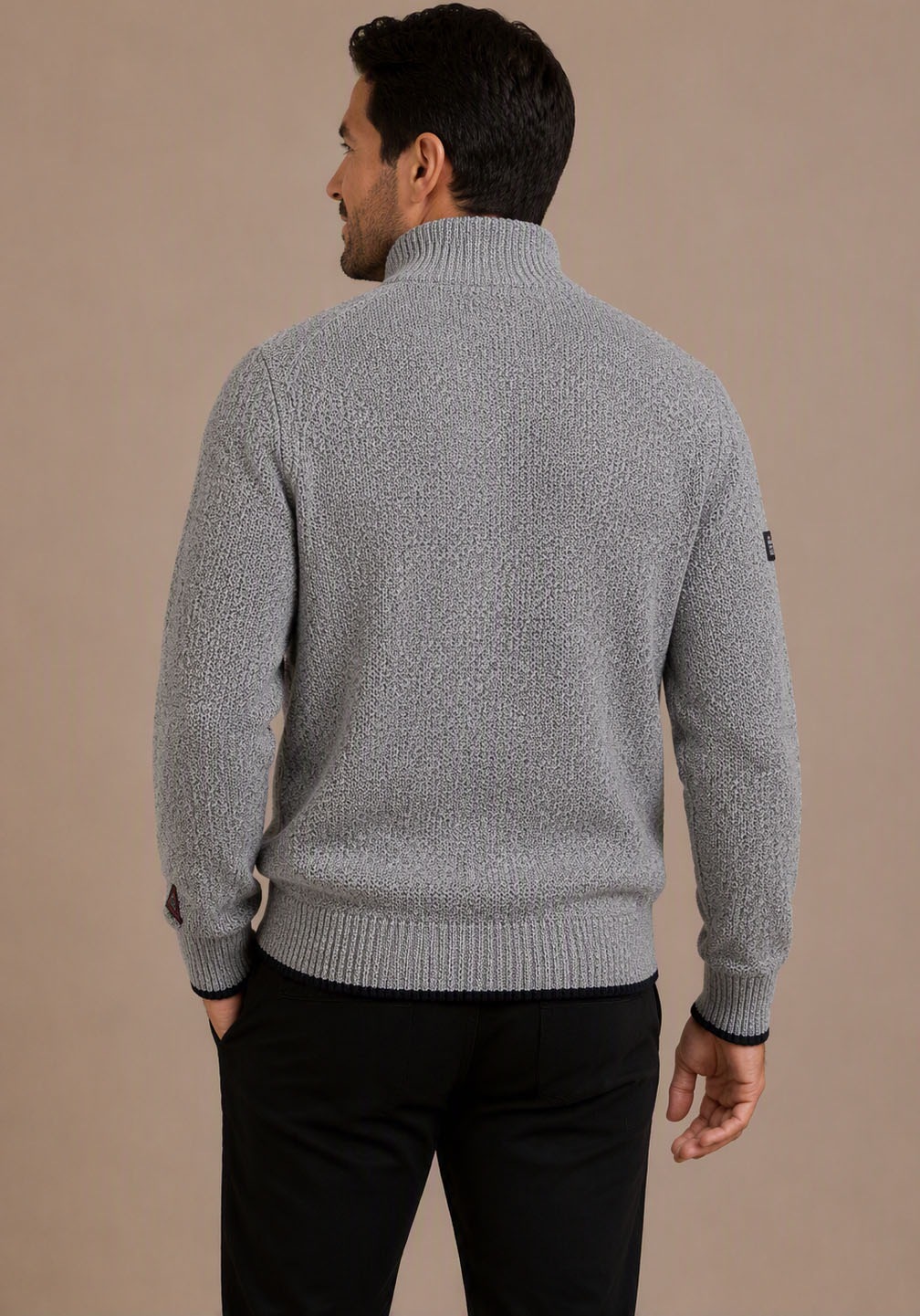 Man's World Plus Strickjacke »auch in Grosse Größen bis Gr. 7XL« Regular Fit, melierte Optik, mit Stehkragen, mit Reißverschluss