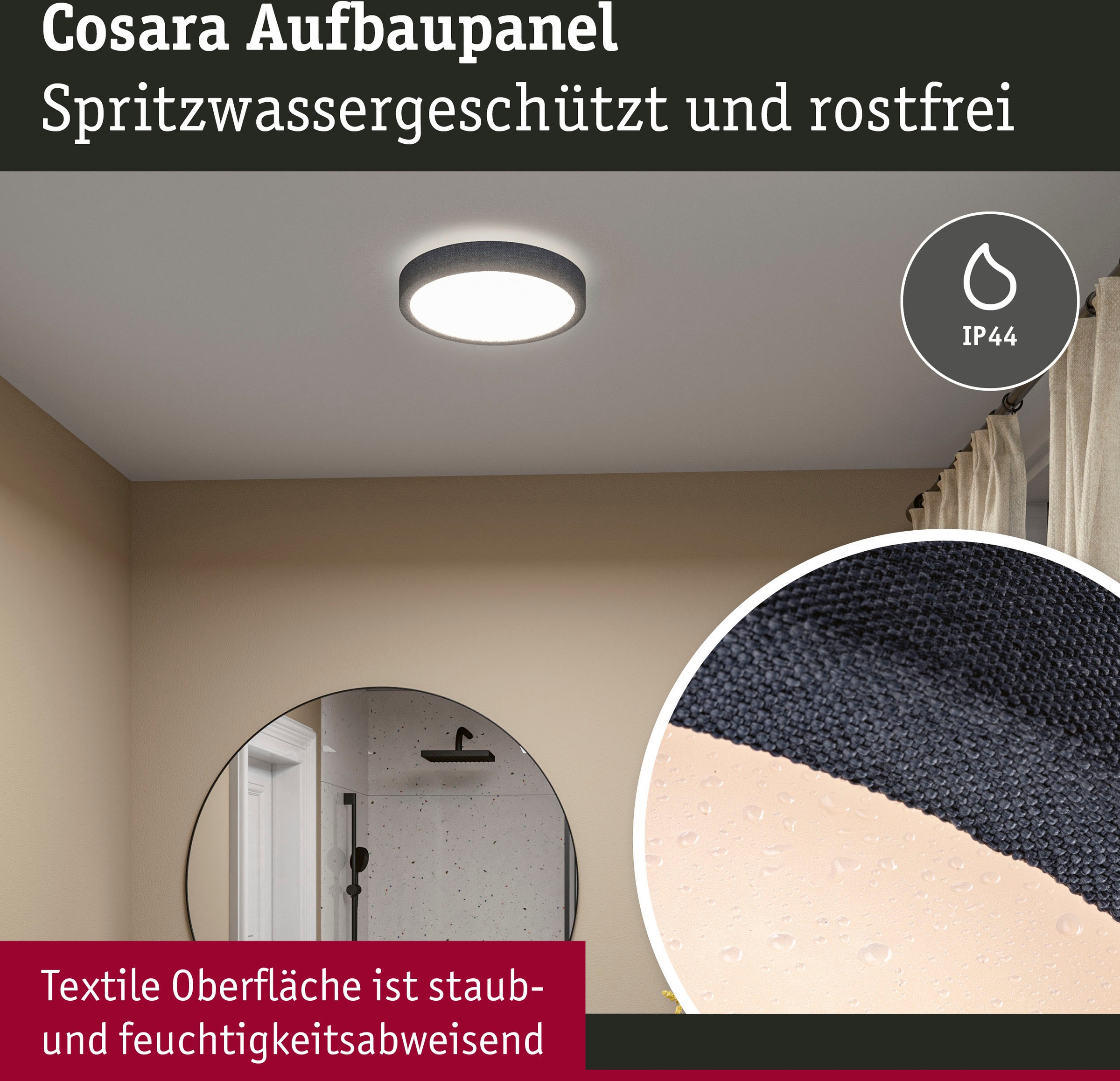 Paulmann LED Panel »Cosara 15W 4000K 300mm IP44«, 1 flammig