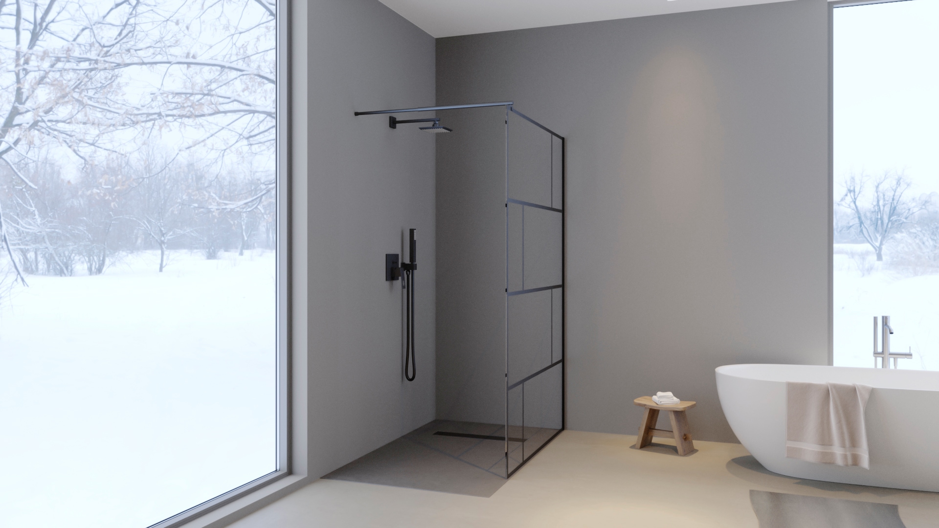 Marwell Walk-in-Dusche »Bricks« ohne Haltestange, 90x195 cm