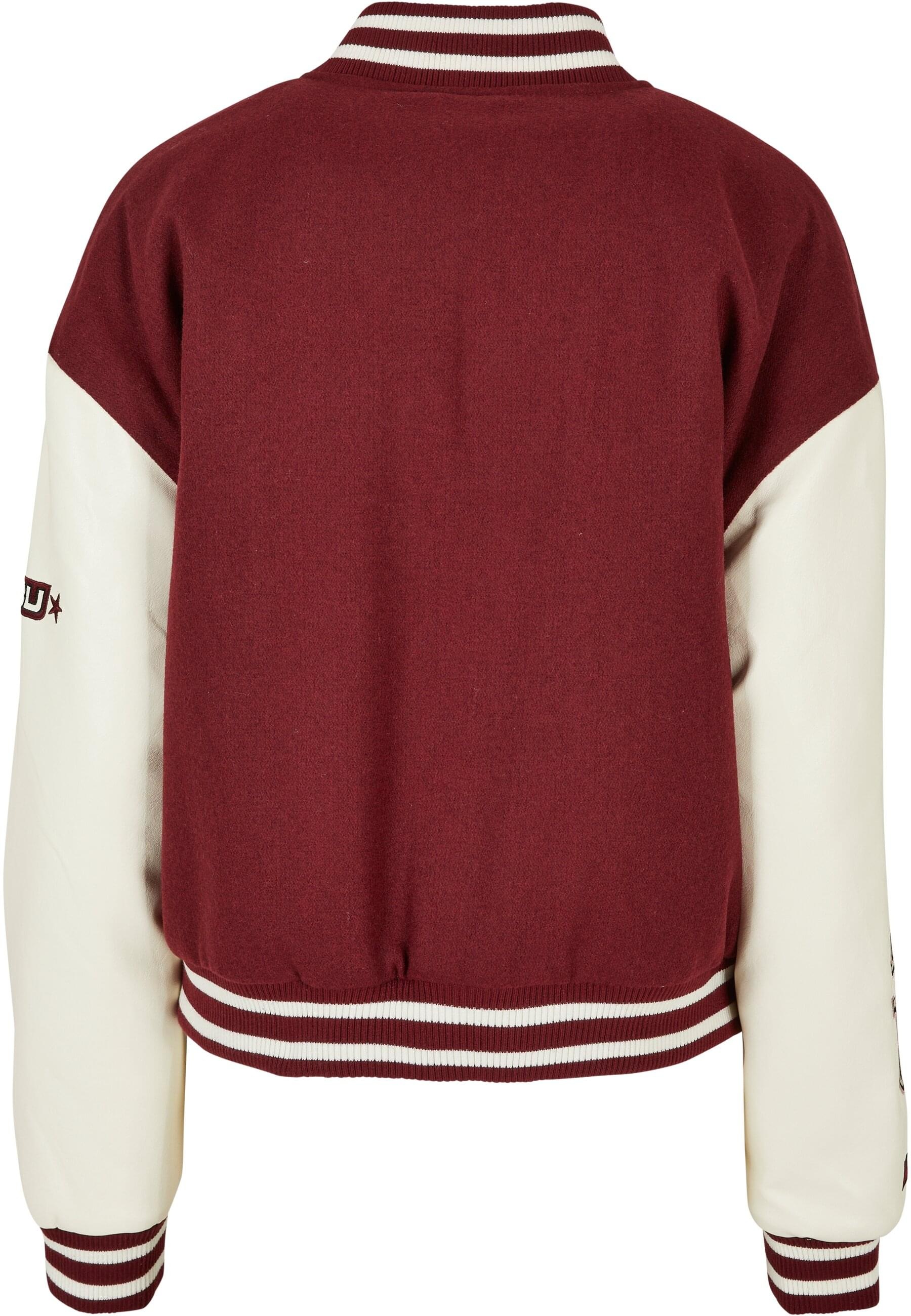 Fubu Collegejacke »Fubu Damen FW224-006-1 City 05 Varsity Jacket bordeaux/offwhite« 1 Stk. tlg. ohne Kapuze