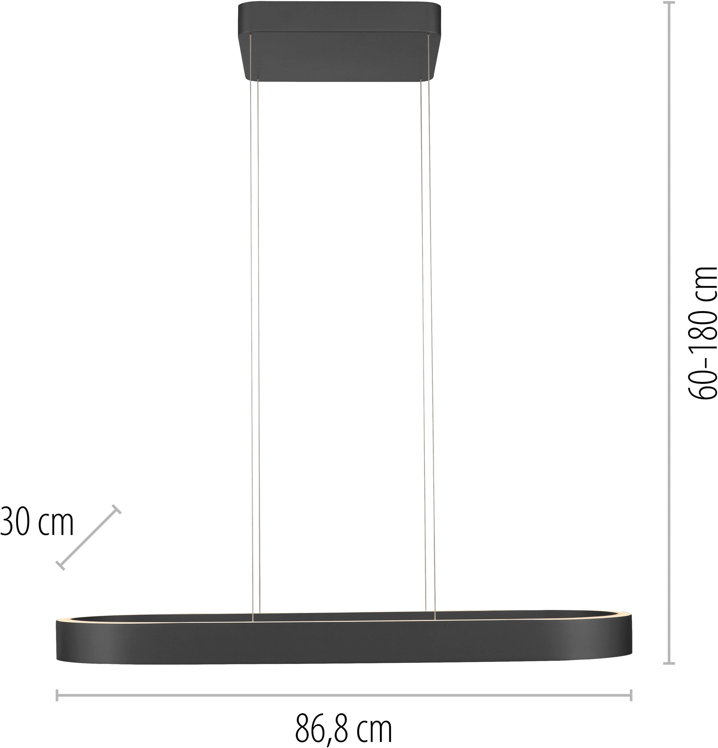 Neuhaus Q DESIGN CONTROL LIGHTS LED Pendelleuchte »Q-STRETTO« LED-Board 1 Stk. warmweiß - kaltweiß