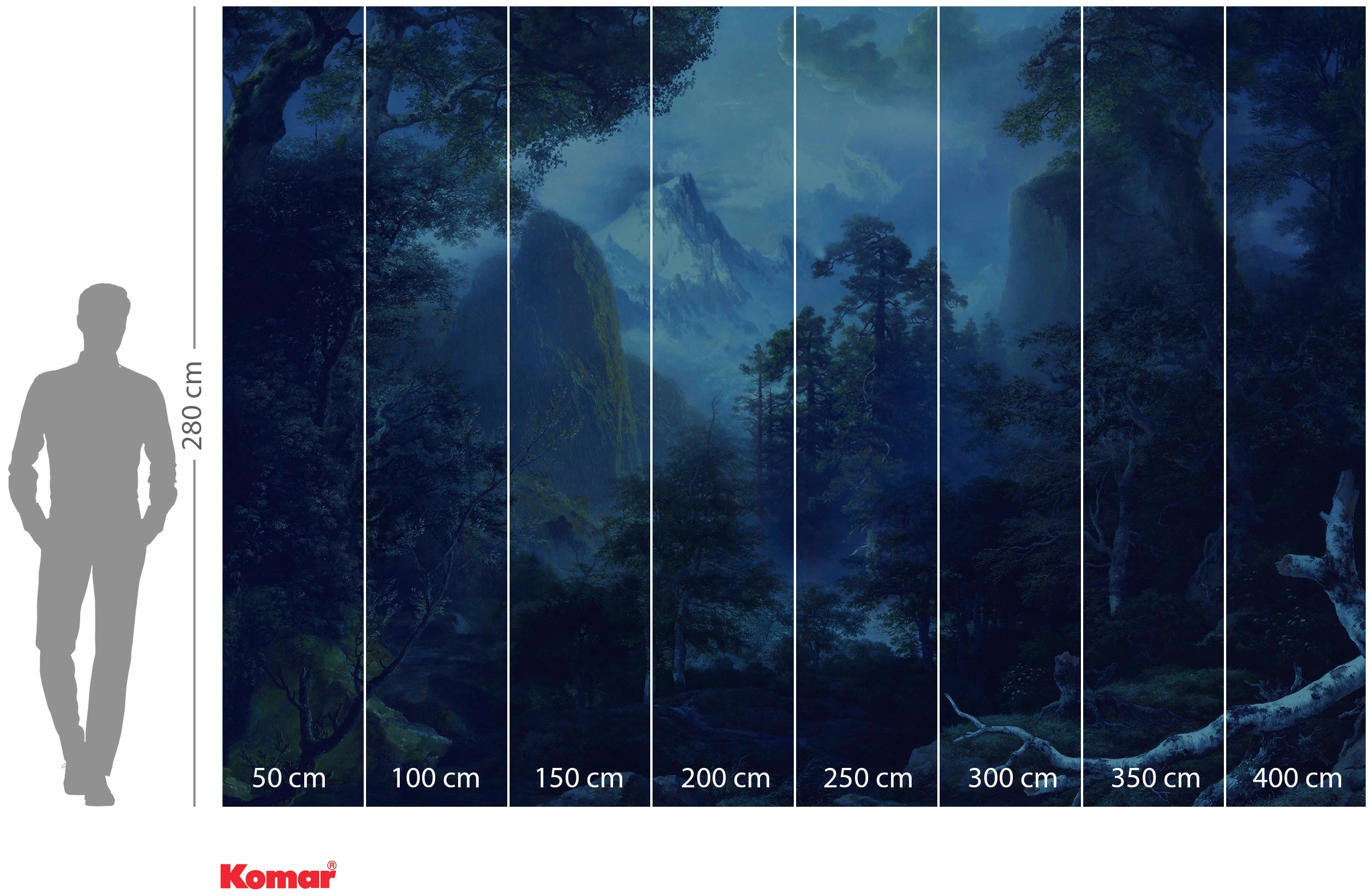 Komar Vliestapete »Digitaldruck Vlies - Midnight - Größe 400 x 280 cm«, bedruckt, Wohnzimmer, Schlafzimmer